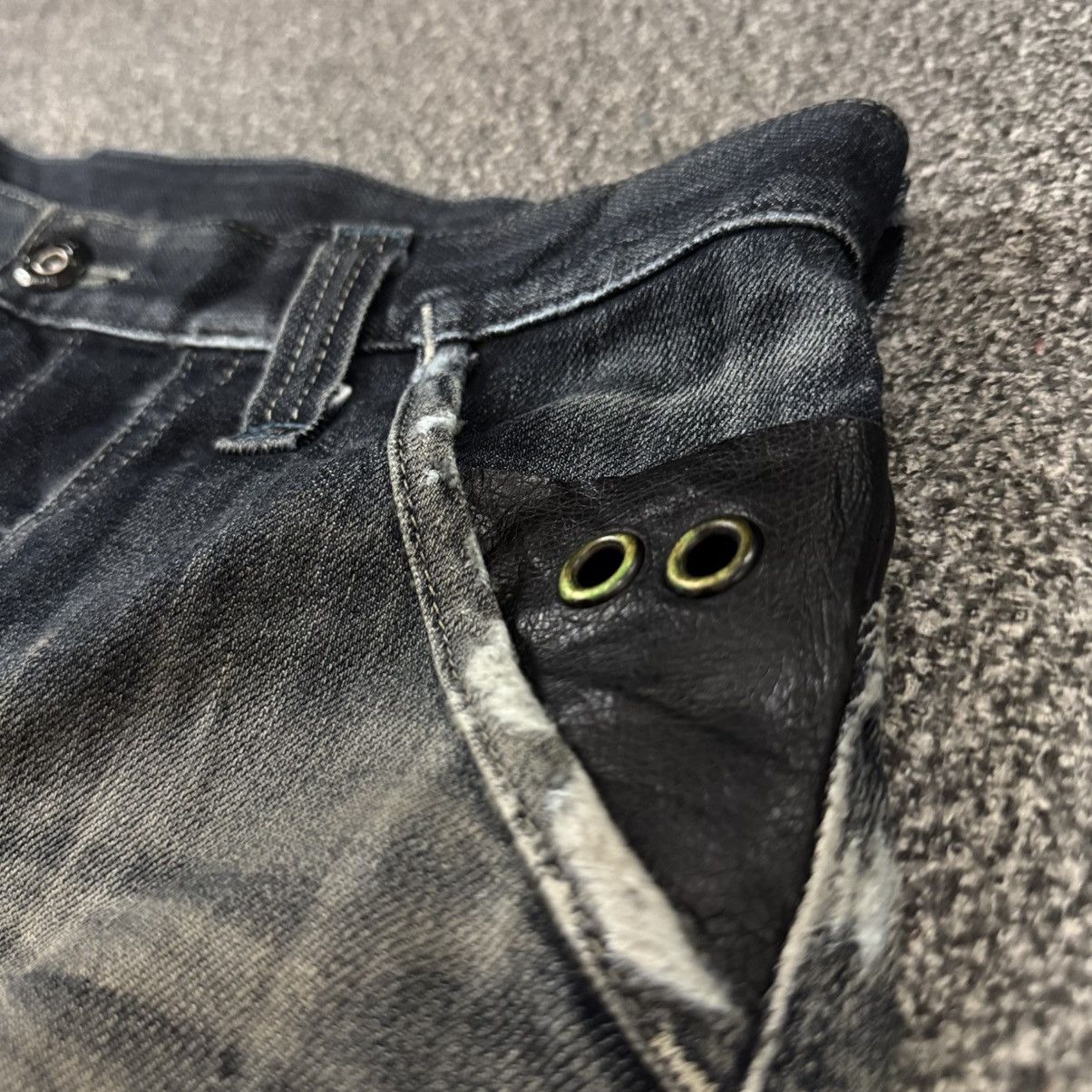 Edwin 🇯🇵 Vintage 90s Japanese Distressed Edwin Curve Black Denim Size US 31 - 5 Thumbnail