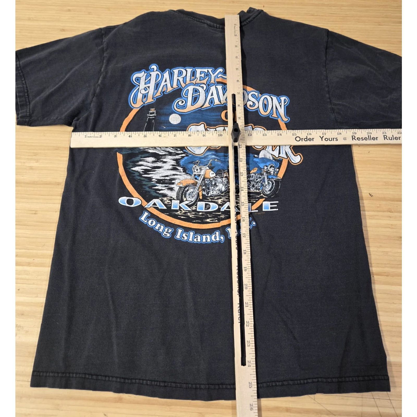 Harley Davidson VINTAGE Harley-Davidson Shirt Mens L Eagle Cutting Edge Oakdale NY 2000s Black Graphic Print Double-Sided Crew Neck Short Sleeve Mens Size US L / EU 52-54 / 3 - 7 Thumbnail