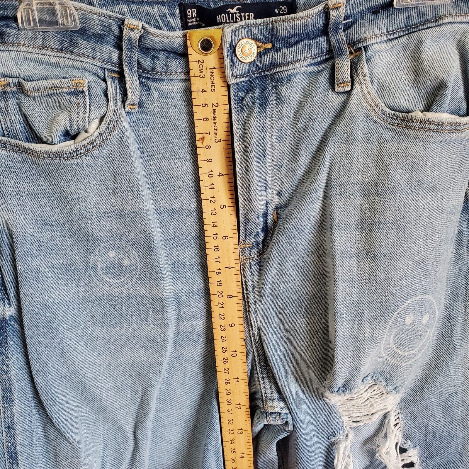 Hollister Hollister Face Distressed Ultra High Rise Mom Blue Jeans Size 29" - 10 Thumbnail