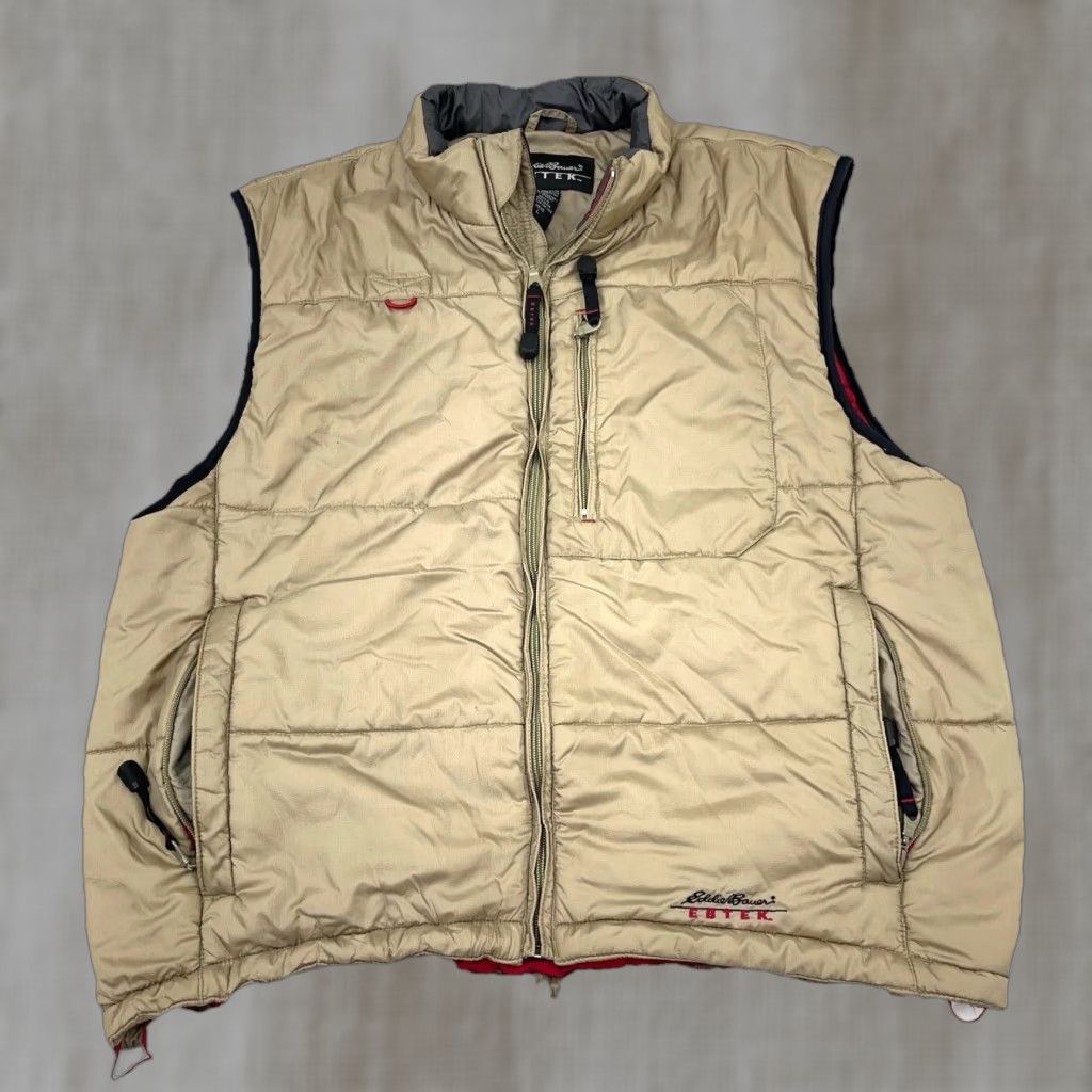 Eddie Bauer Eddie Bauer Vest Men Large Tan Brown Puffer Jacket Coat EBteck Tech Full Zip * Size US L / EU 52-54 / 3 - 1 Thumbnail