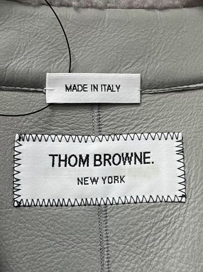 Thom Browne Thom Browne Leather and Fur Integrated Cardigan Jacket Size US XS / EU 42 / 0 - 5 Thumbnail