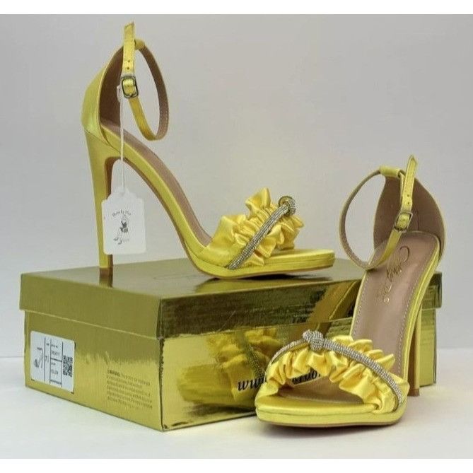 Other KATHY DIN / Chelsey-17 / Yellow Satin / Rhinestone / Ruffle Size US 9 / IT 39 - 8 Thumbnail