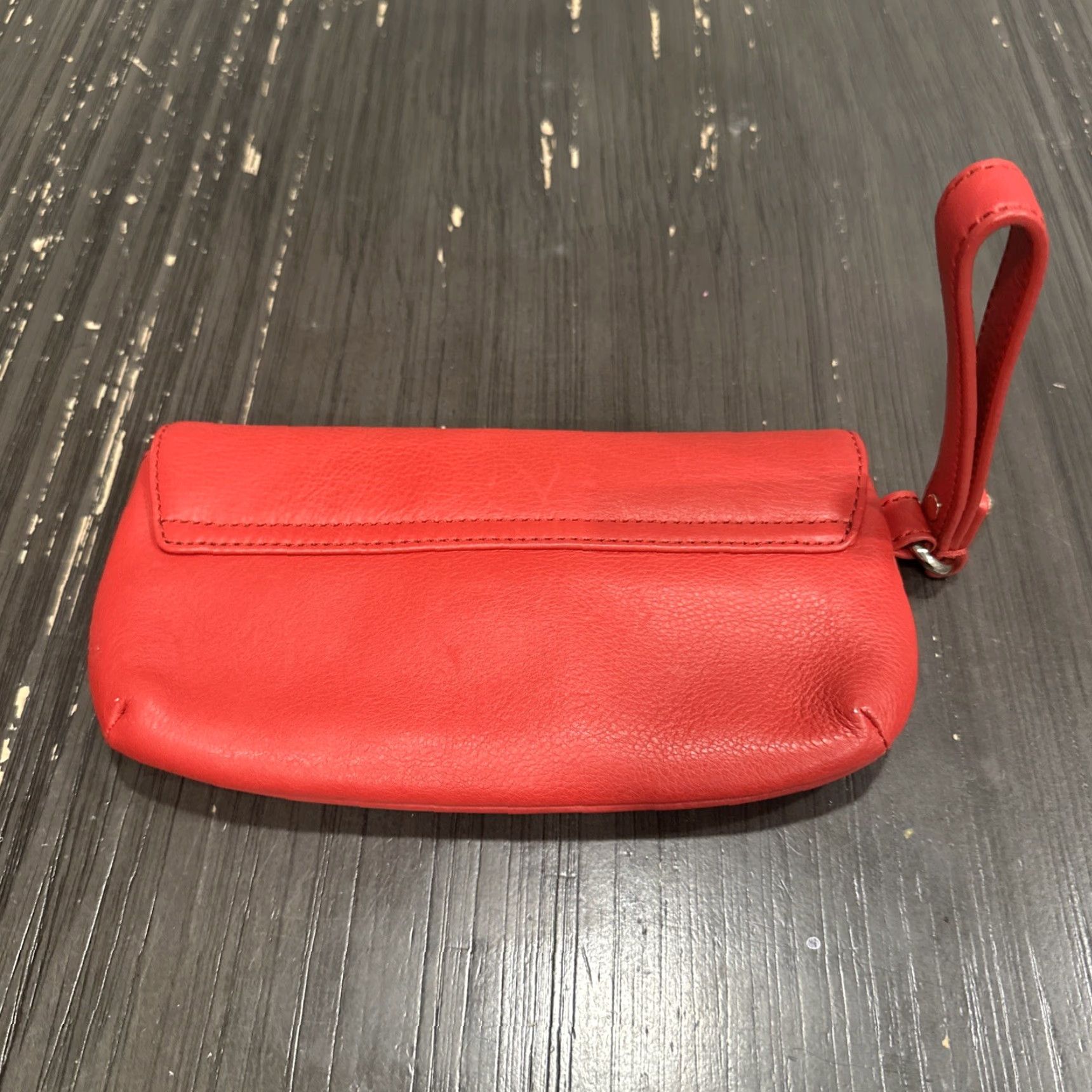 Vintage Kate Spade Chrystie Street Wristlet Purse Red Leather Medium Pyramid Turn Lock Womens Size ONE SIZE - 2 Thumbnail