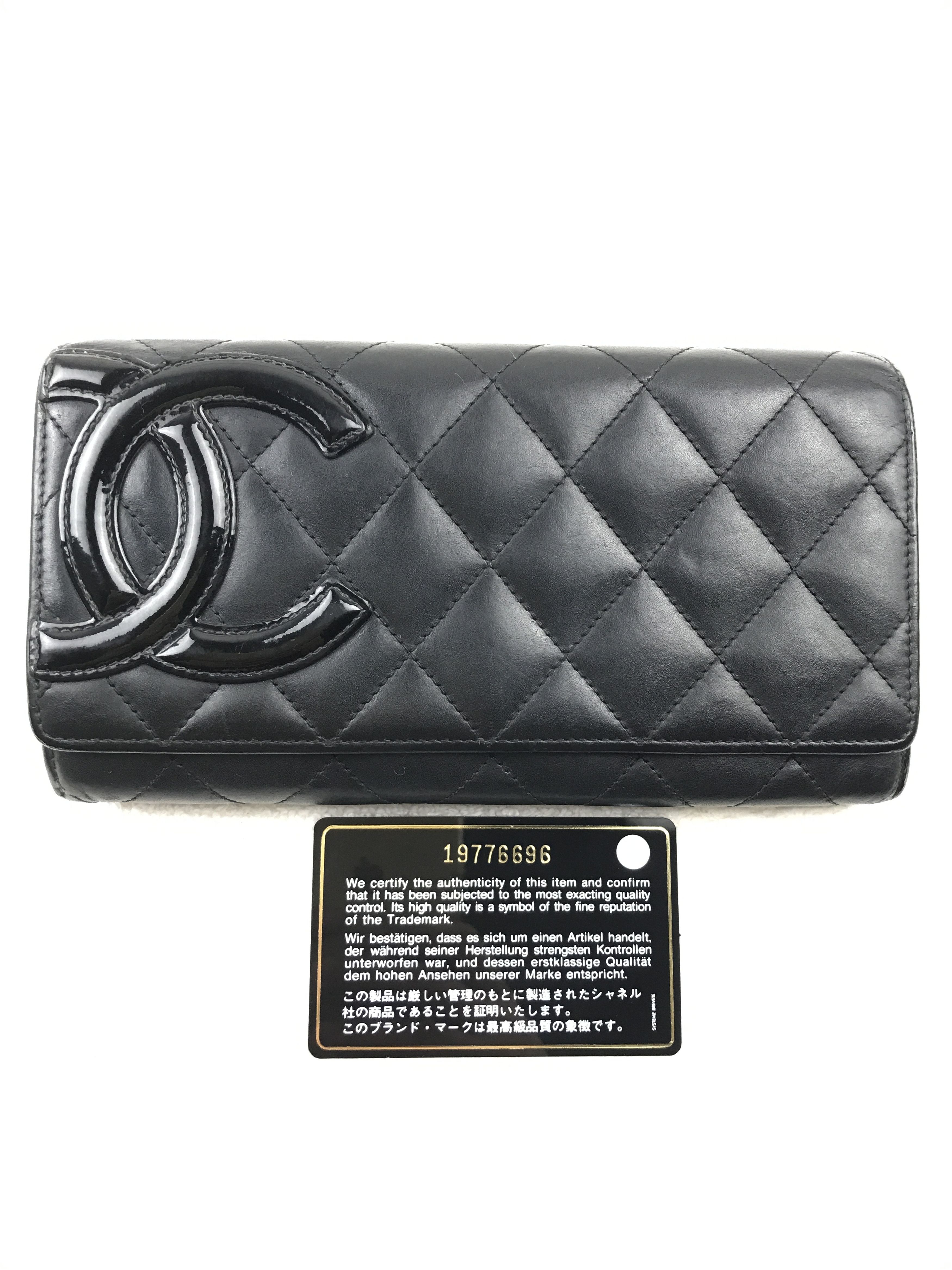 Chanel × Vintage Chanel Cambon Line Coco Mark Long Wallet Black Pink Lambskin Size ONE SIZE - 9 Thumbnail