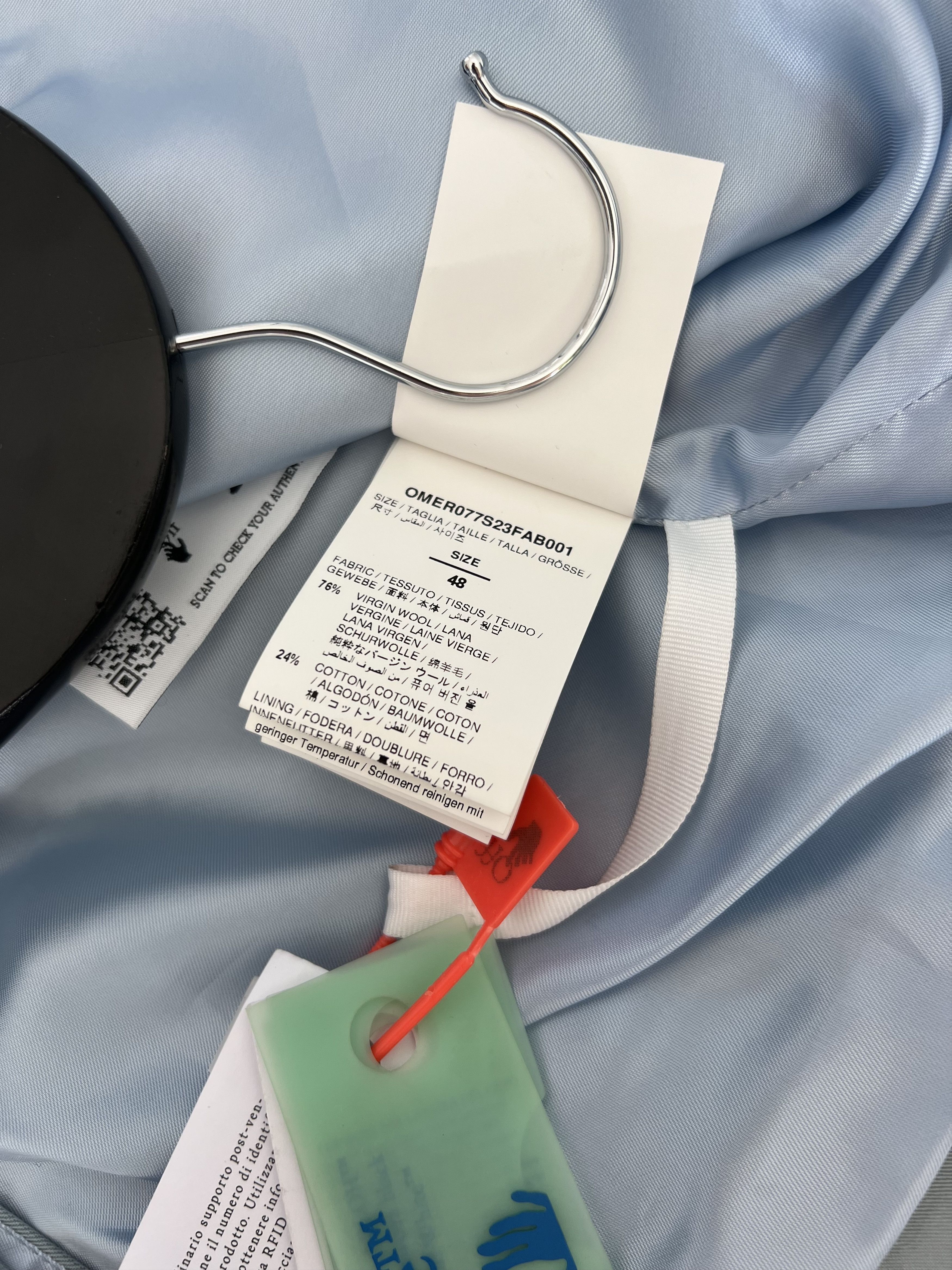 Off-White Off White Embroidered Double Wool Skate Zip Coat in Blue Size US M / EU 48-50 / 2 - 11 Thumbnail