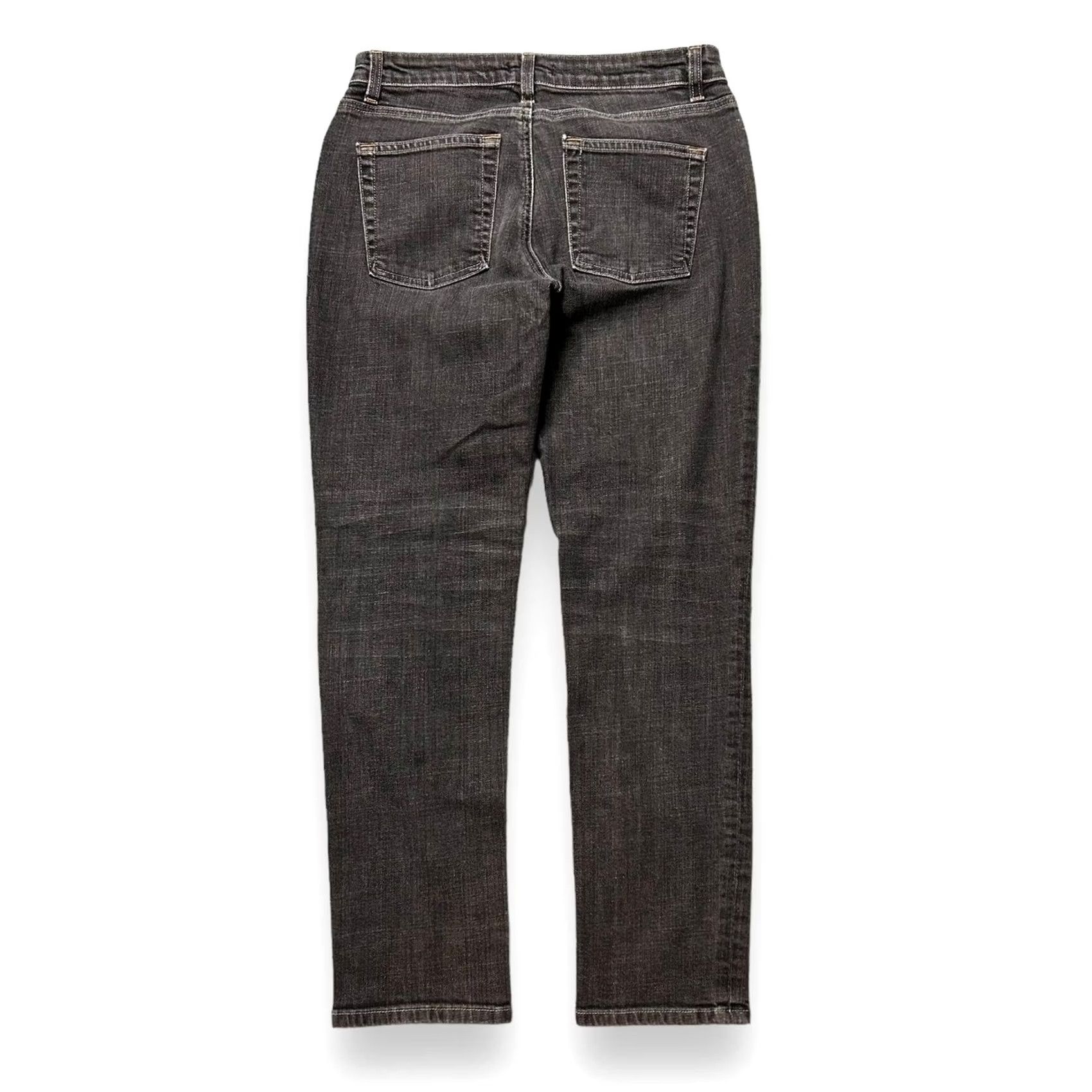 Eileen Fisher Eileen Fisher Jeans Womens 2 Black Straight Leg Mid Rise 5-Pocket Stretch Denim Button Zip Modern Minimalist Womens Size 26" / US 2 / IT 38 - 2 Thumbnail