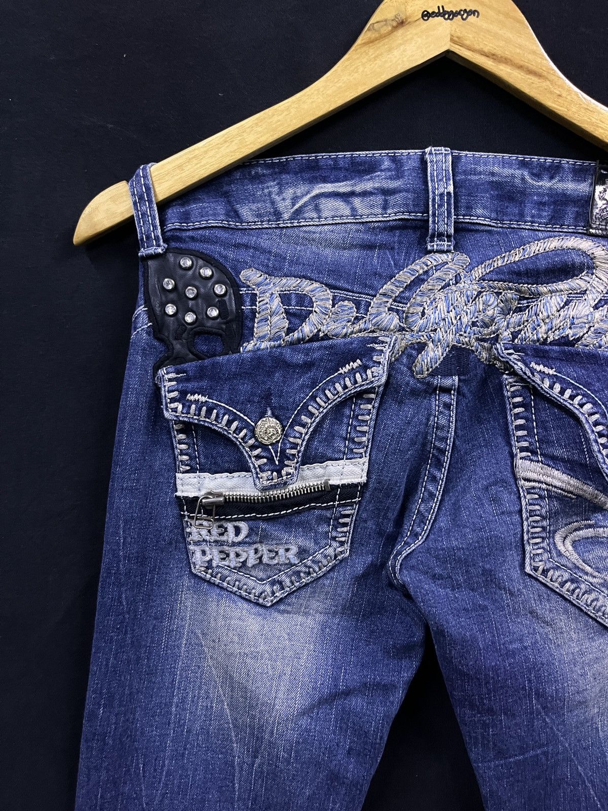 Vintage VINTAGE GOTHIC PUNK Y2K WOMEN RED PEPPER PANTS JEANS Size 31" - 3 Thumbnail