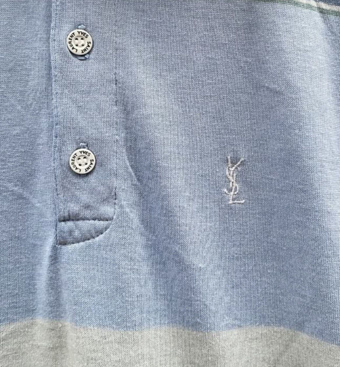 Yves Saint Laurent Vintage Yves Saint Laurent Striped YSL Polo Shirt Size US L / EU 52-54 / 3 - 4 Thumbnail