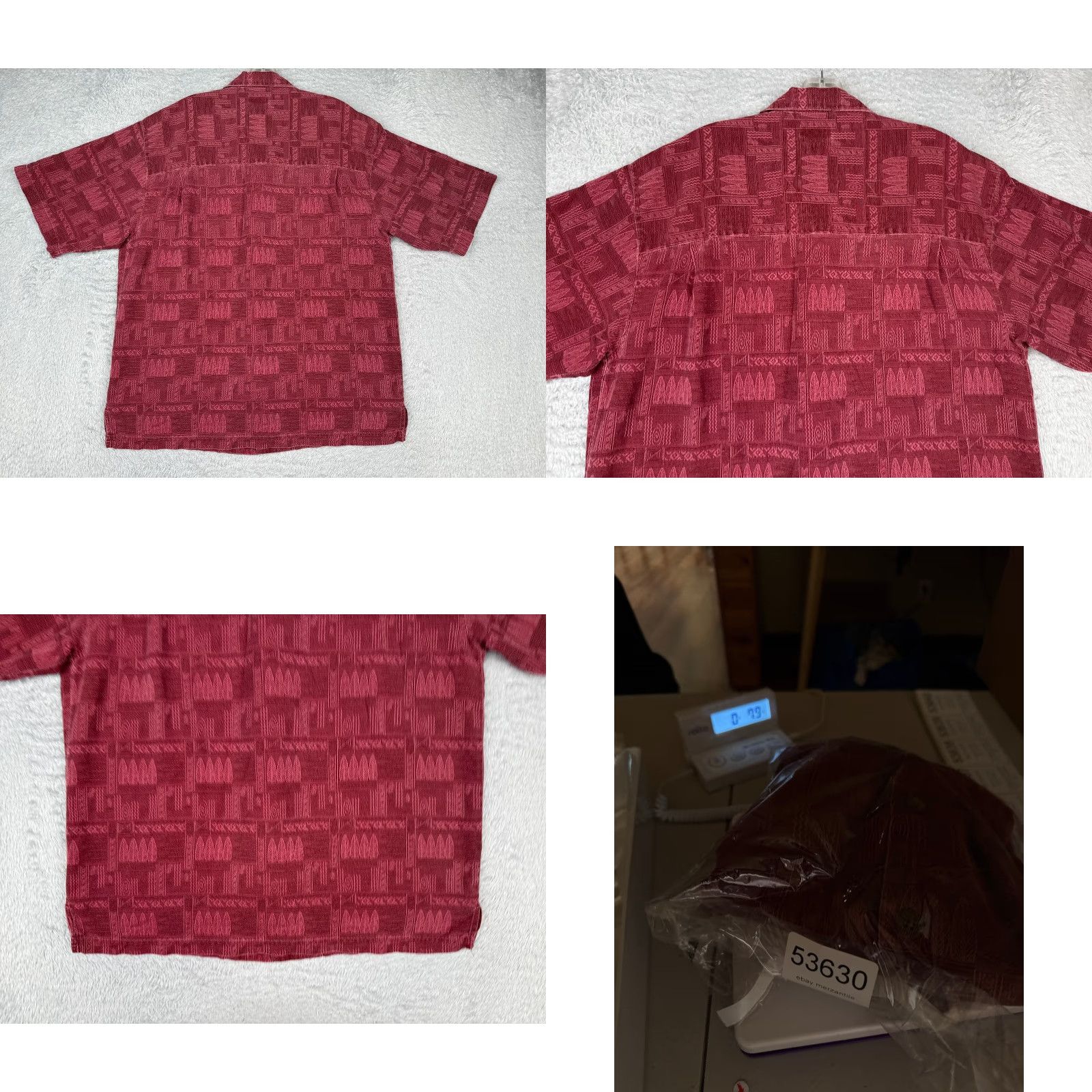 Vintage St. John's Bay Shirt Men Medium Red Surfboard Geometric Hawaiian Up 100% Silk Size US M / EU 48-50 / 2 - 9 Thumbnail