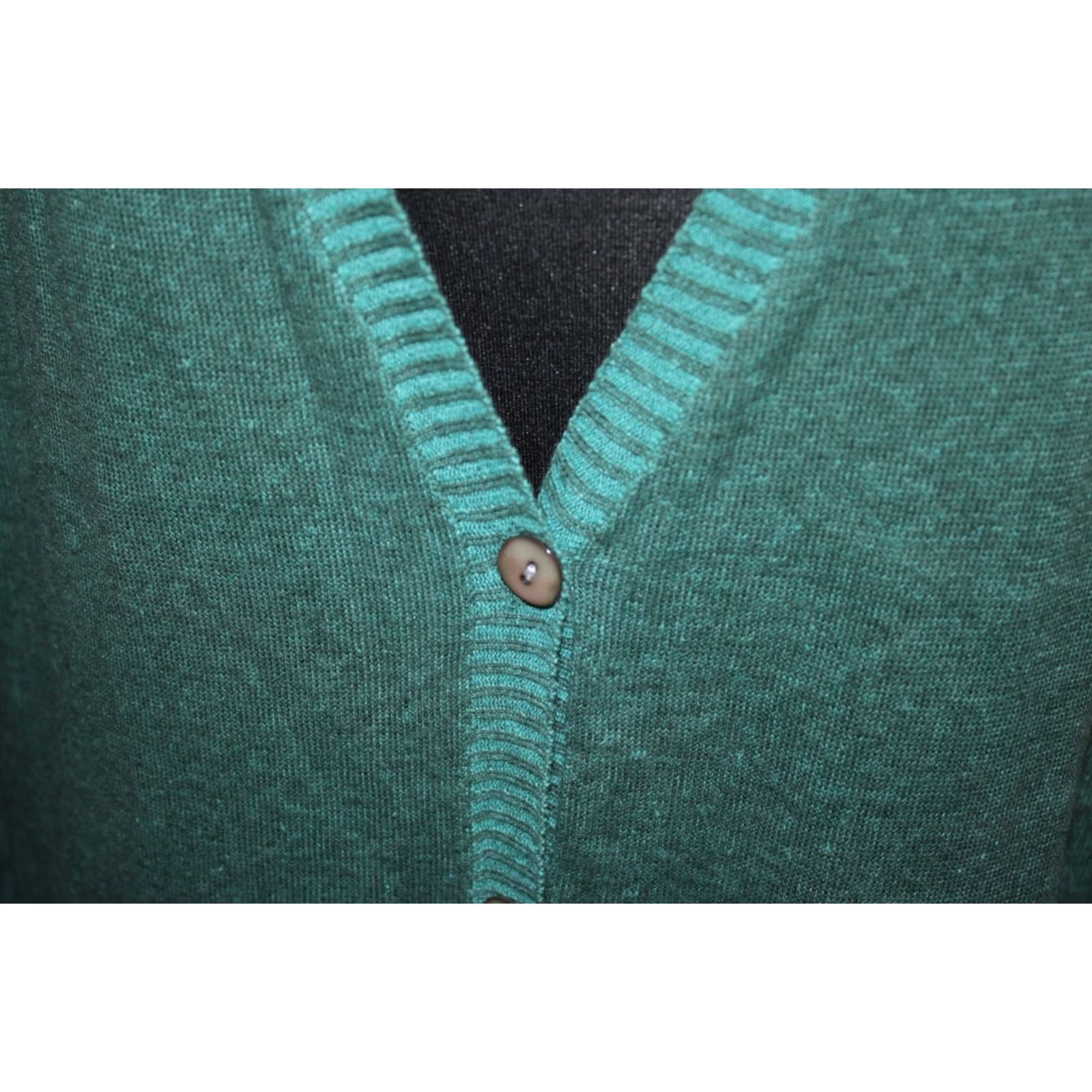 Vintage Gudrun Sjoden Womens Cardigan Jumper L Green Linen Cotton JW-OFFICIAL 90s? Size L / US 10 / IT 46 - 4 Thumbnail
