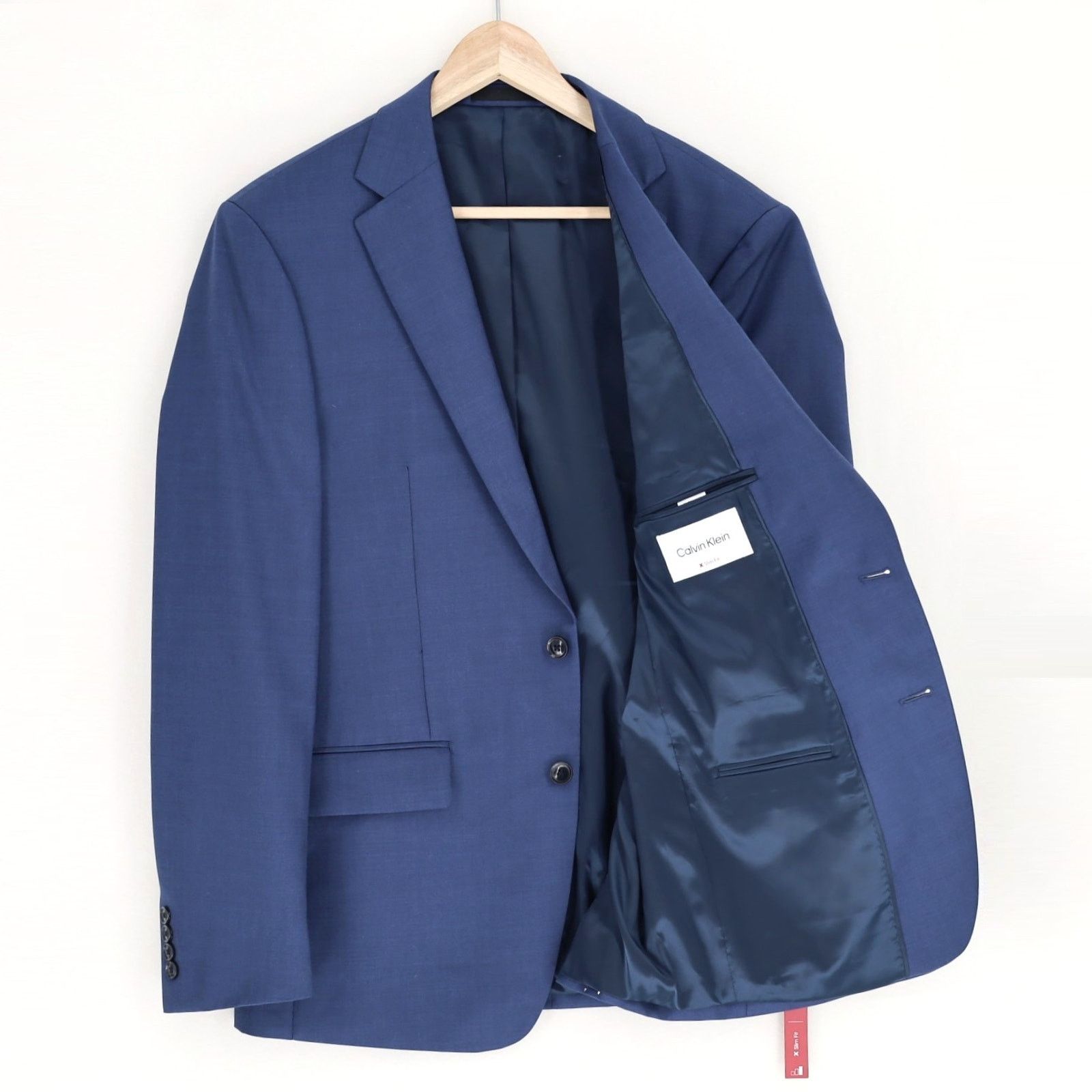 Calvin Klein Calvin Klein Men's Blue Wool Slim-Fit Suit Blazer Size 42R Size 42R - 3 Thumbnail