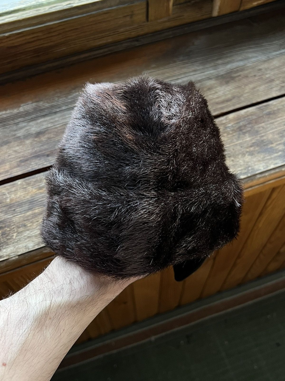 Vintage Vintage Rare Real fur Winter hat USSR hat Brezhnevka Size ONE SIZE - 3 Thumbnail