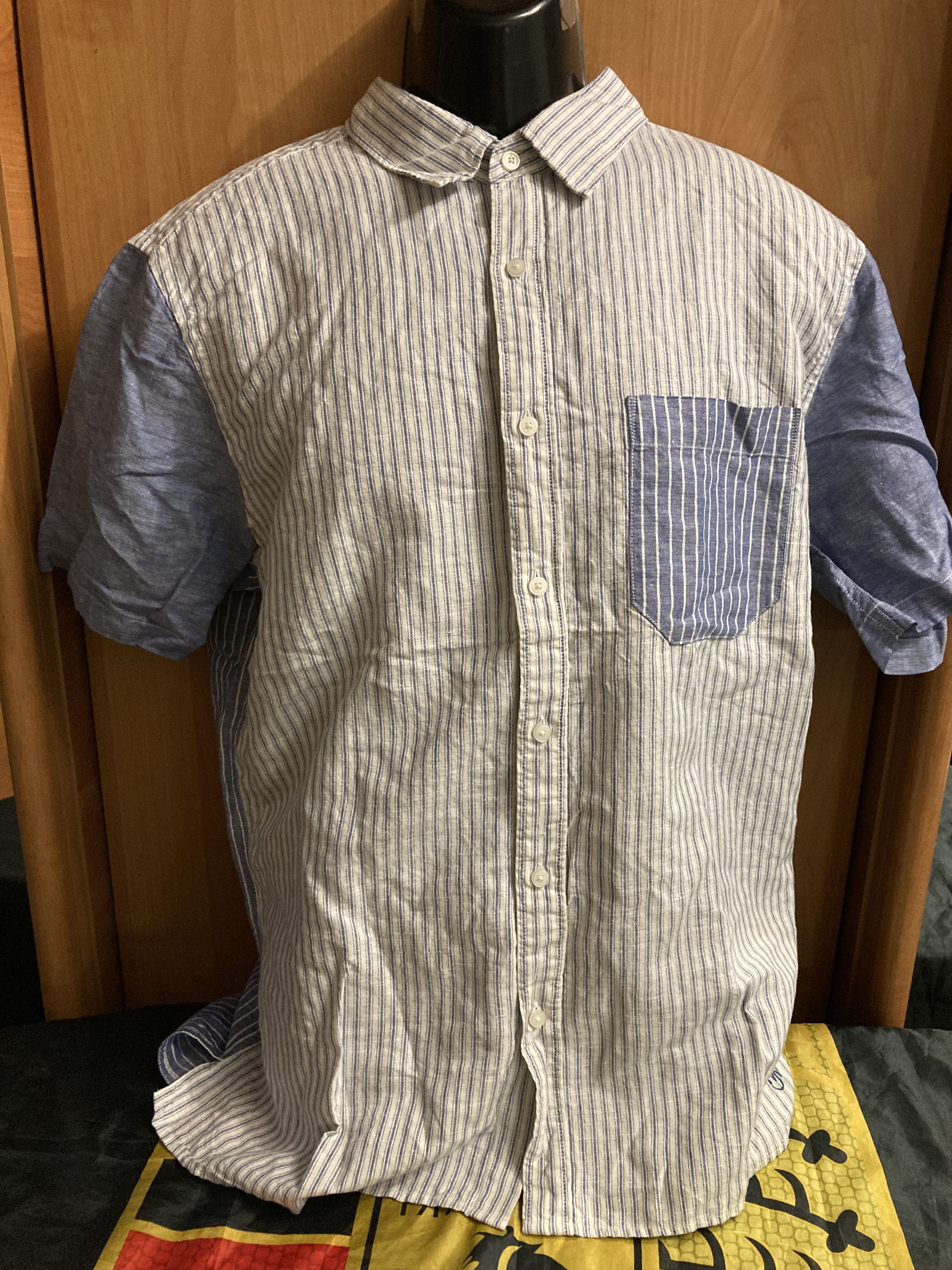 JW Anderson × Uniqlo Uniqlo x JW Anderson Striped Linen/Cotton Shirt Size US XL / EU 56 / 4 - 2 Thumbnail