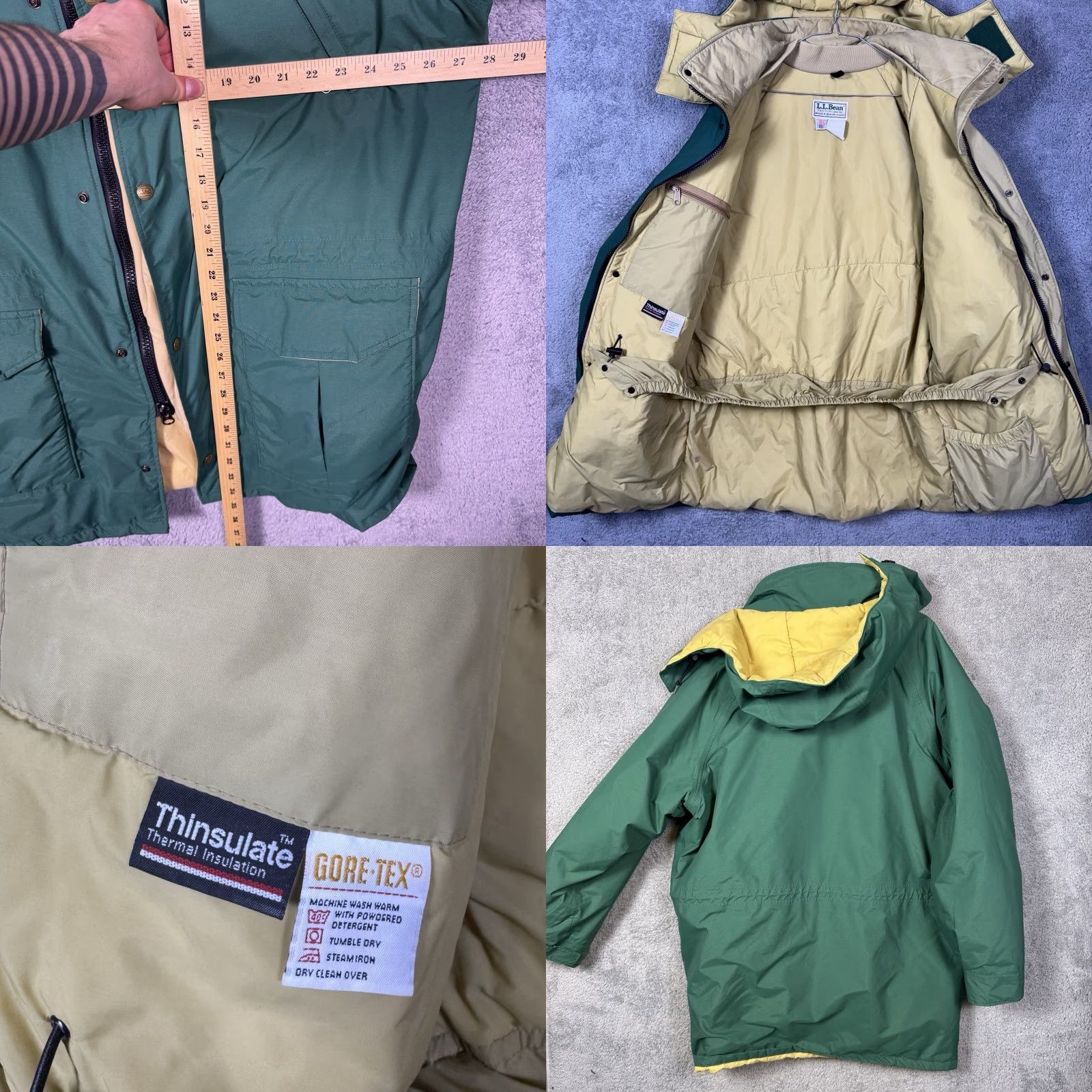 Vintage VINTAGE L.L. Bean Coat Mens LT Gore-Tex Thinsulate Parka 90s Green Water Resistant Navy? Size US L / EU 52-54 / 3 - 9 Thumbnail