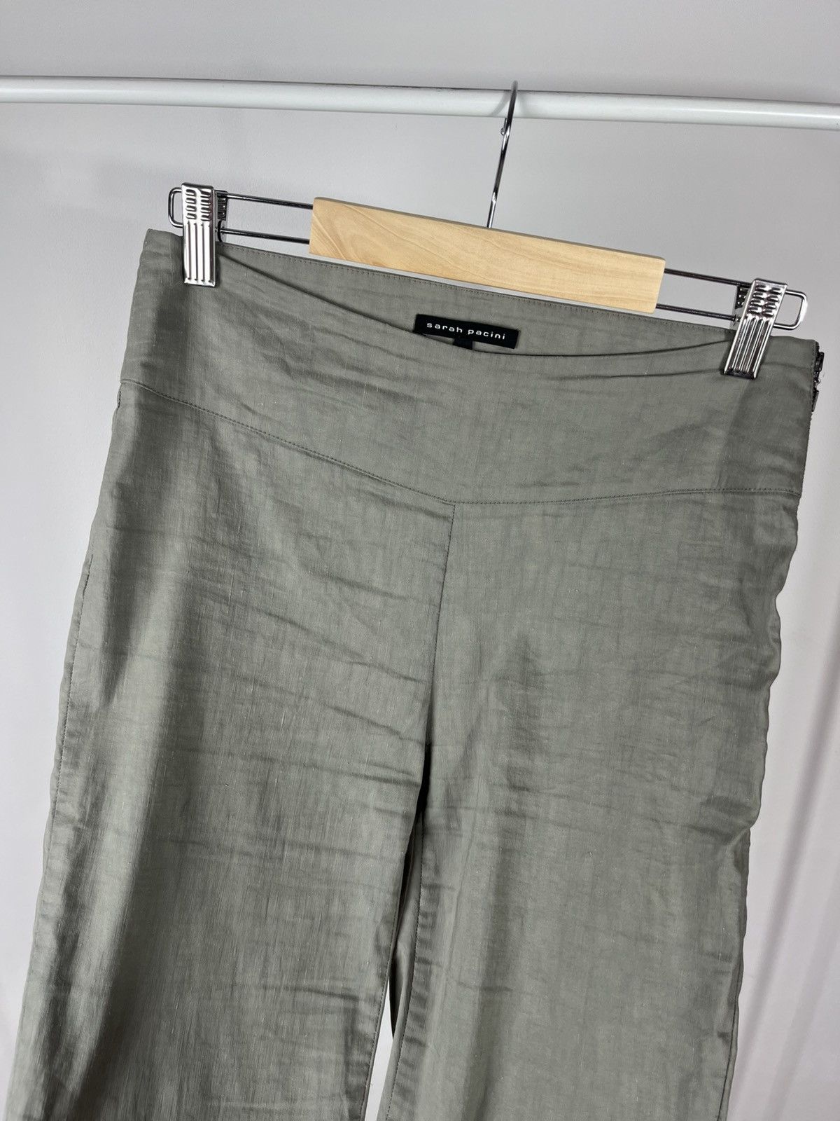 Sarah Pacini Sarah Pacini Linen Stretch Slim Pants Made in Italy Size 0 Size 25" / US 0 / IT 36 - 5 Thumbnail