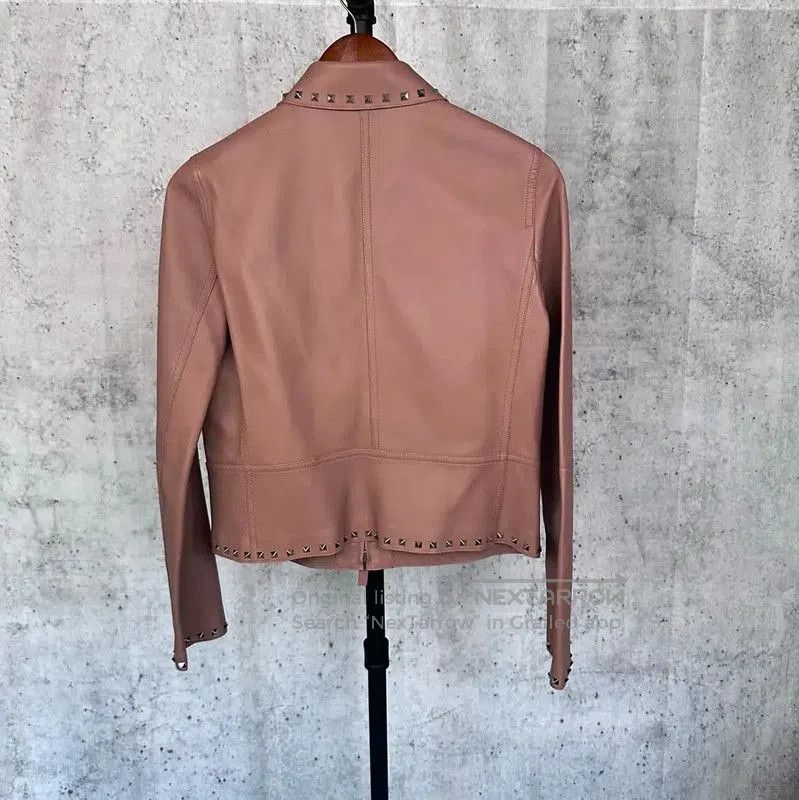 Valentino Valentino Pink Leather Women's Jacket . Size S / US 4 / IT 40 - 2 Thumbnail