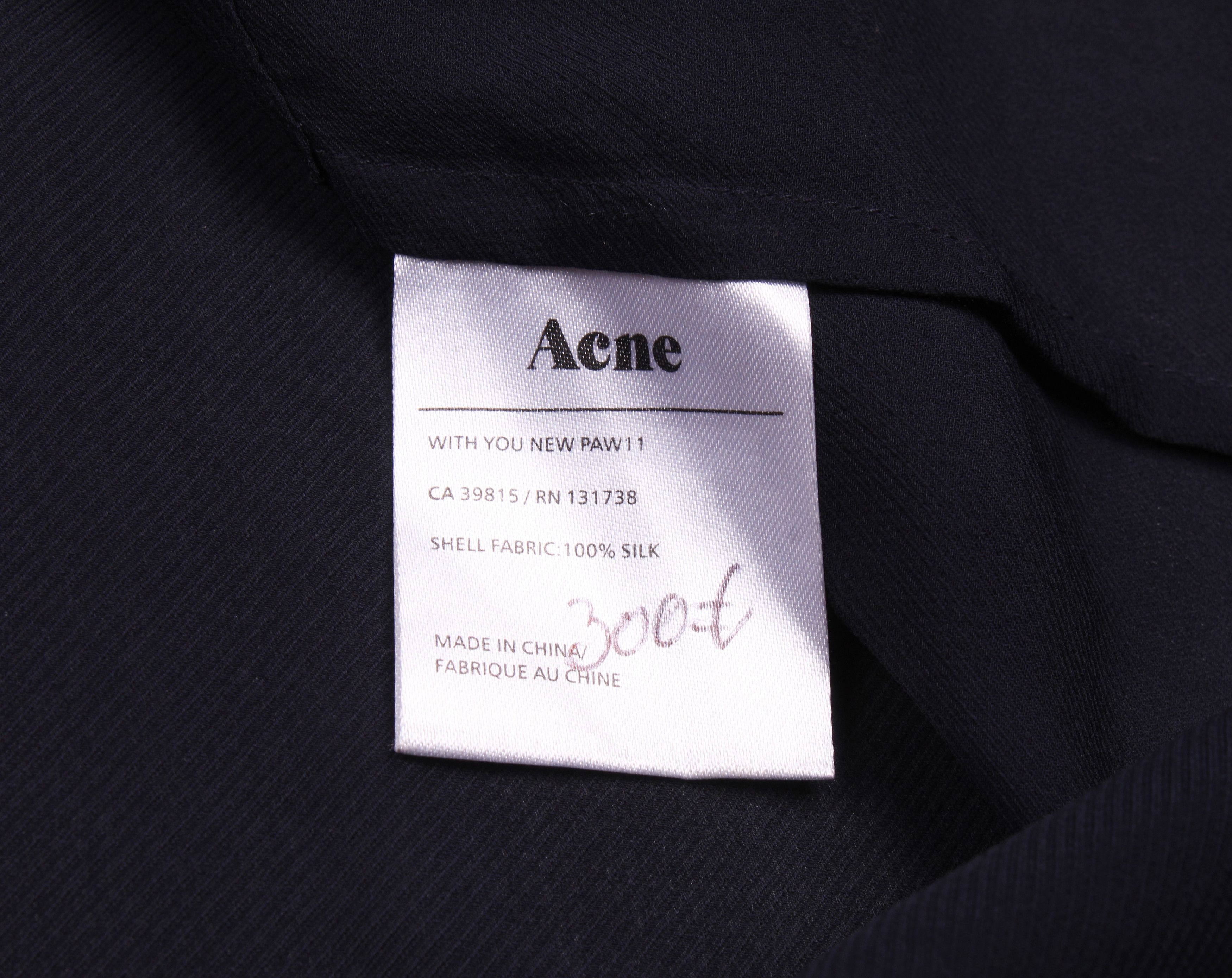 Acne Studios Acne Studio Navy Silk Light Flared Dress Size XXS / US 00 / IT 34 - 8 Thumbnail