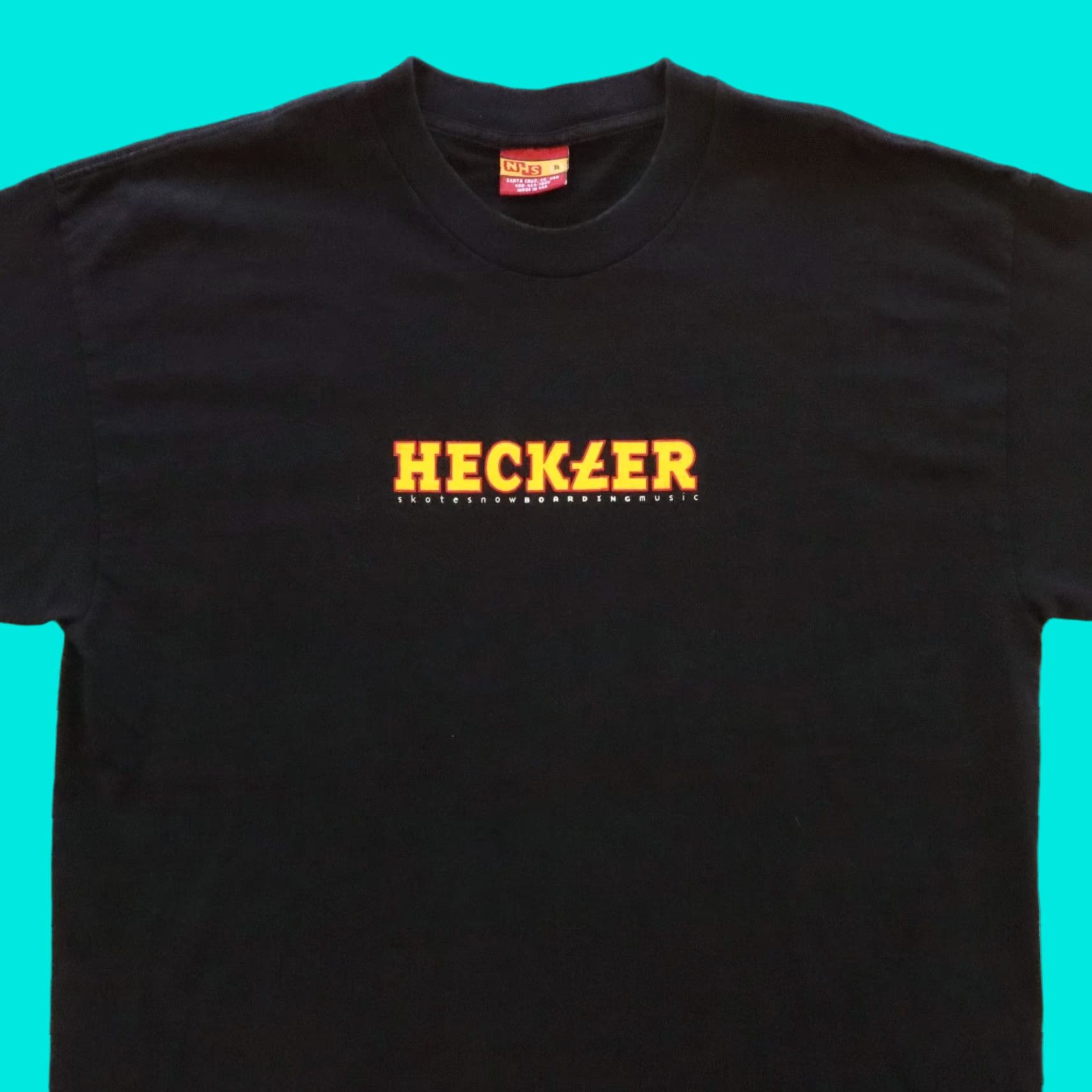 Vintage VINTAGE Heckler Shirt T-Shirt NHS Skate Snowboarding Music Magazine XL Black Mens Size US XL / EU 56 / 4 - 1 Thumbnail