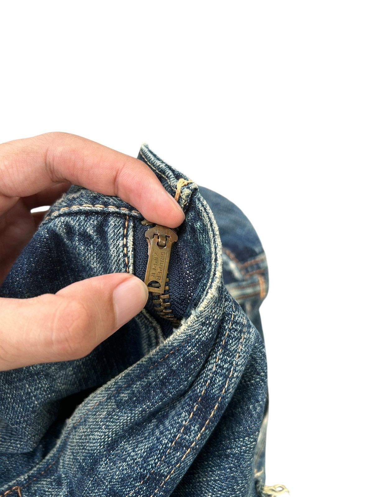 Kapital Vintage Japanese Brand Selvedge Distressed Repair Denim Jean Size US 33 - 5 Thumbnail