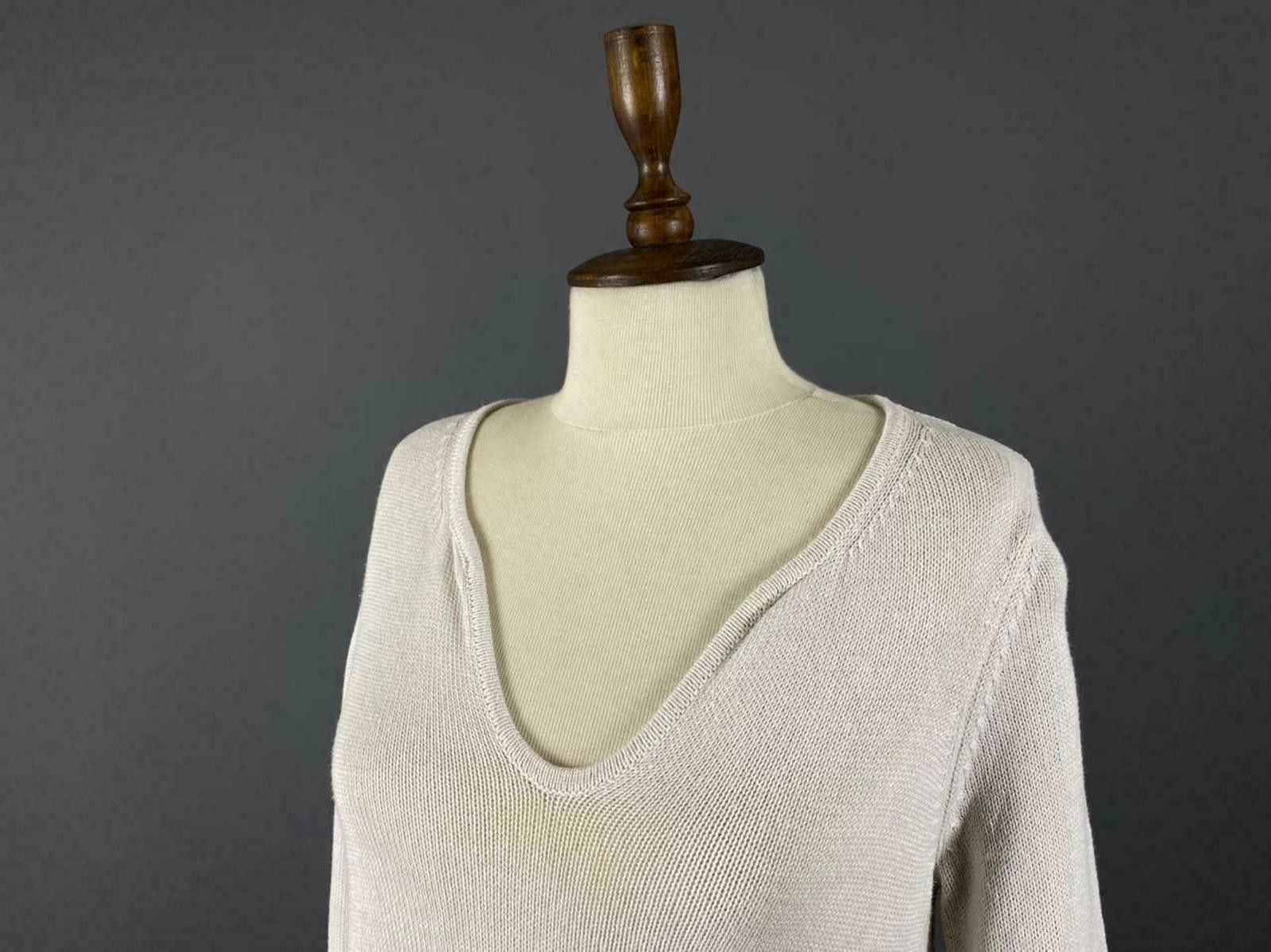 Designer Ladies Hemisphere Beige Knit Long Sleeve Short Dress Size 34 Size M / US 6-8 / IT 42-44 - 2 Thumbnail