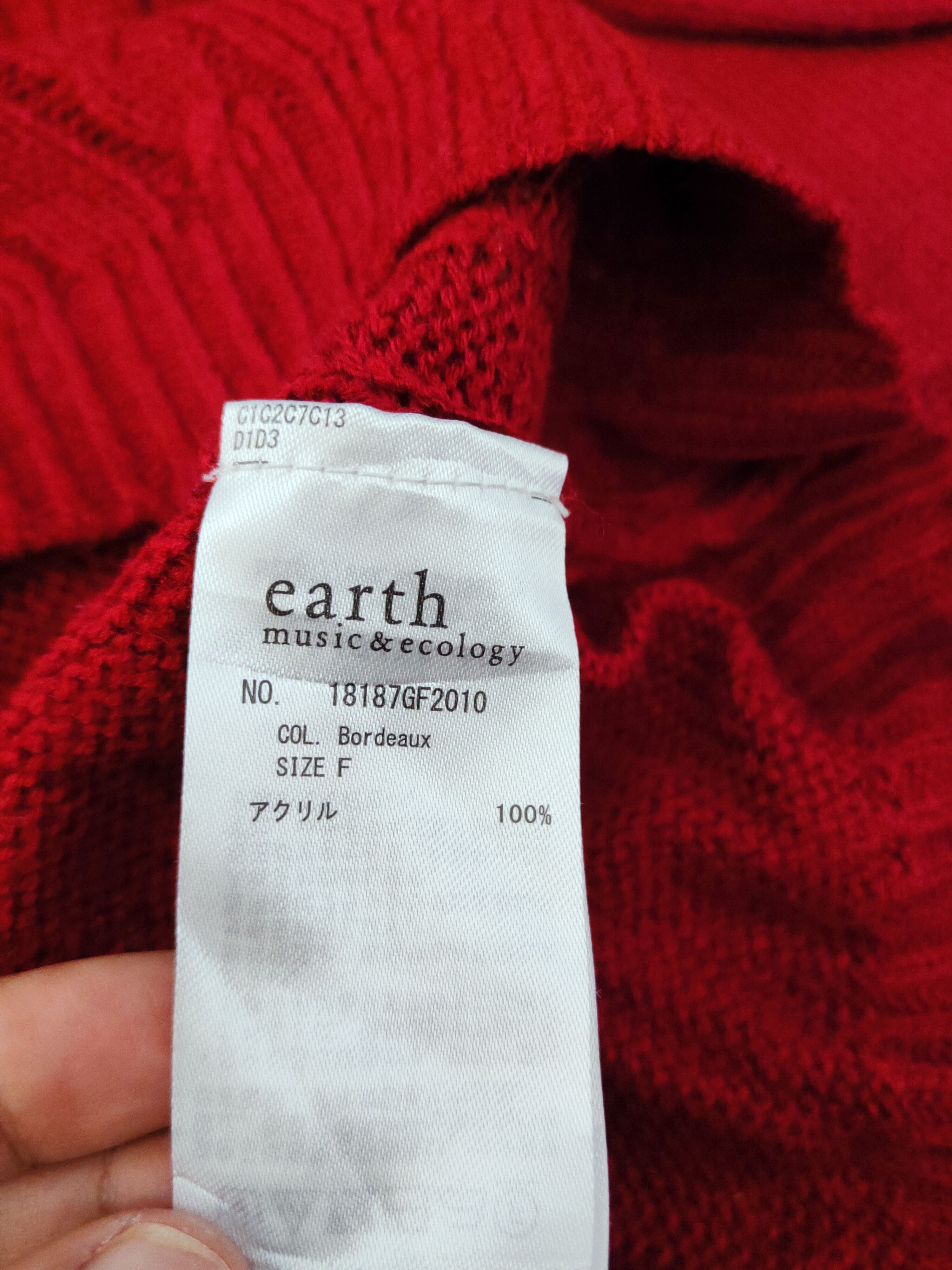 Japanese Brand × Vintage Earth Music & Ecology Red Knitwear Sweatshirts #W346 Size L / US 10 / IT 46 - 11 Thumbnail