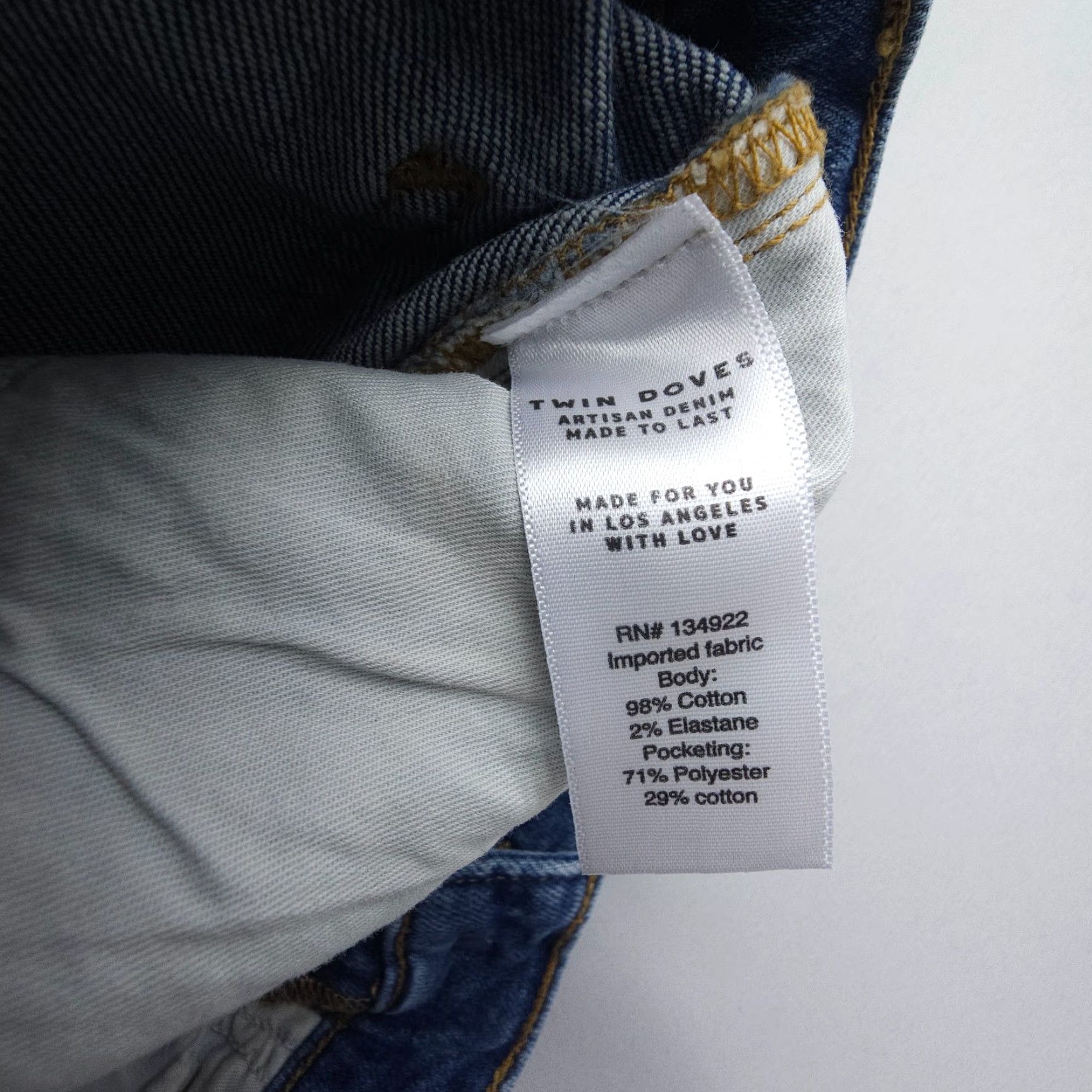 Twin Doves High Rise Ankle Jeans Women Size 24 Blue Stretch Denim USA