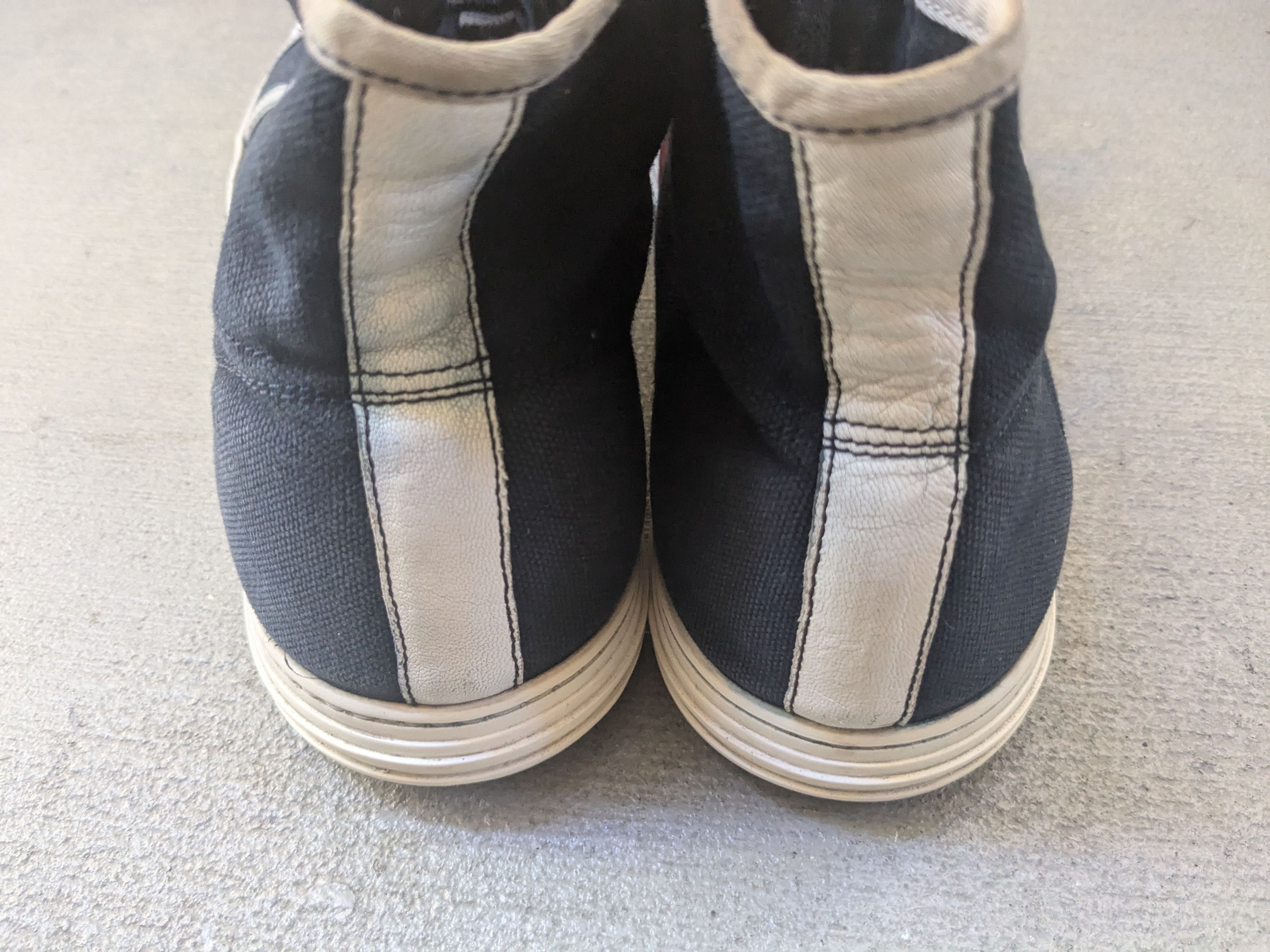 Gucci Gucci Sneakers Navy Blue 9.5 Canvas High Top Leather Size US 9.5 / EU 42-43 - 14 Thumbnail