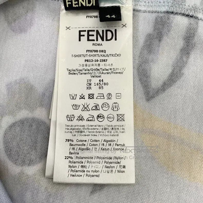 Fendi Fendi Blue Floral Full-Print Cotton Round Neck Short Sleev Size M / US 6-8 / IT 42-44 - 7 Thumbnail