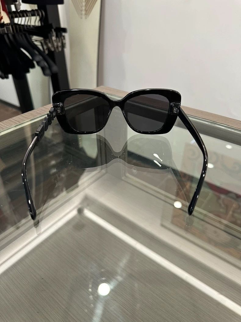 Chanel Chanel Black Rhinestone Logo Sunglasses Size ONE SIZE - 5 Thumbnail