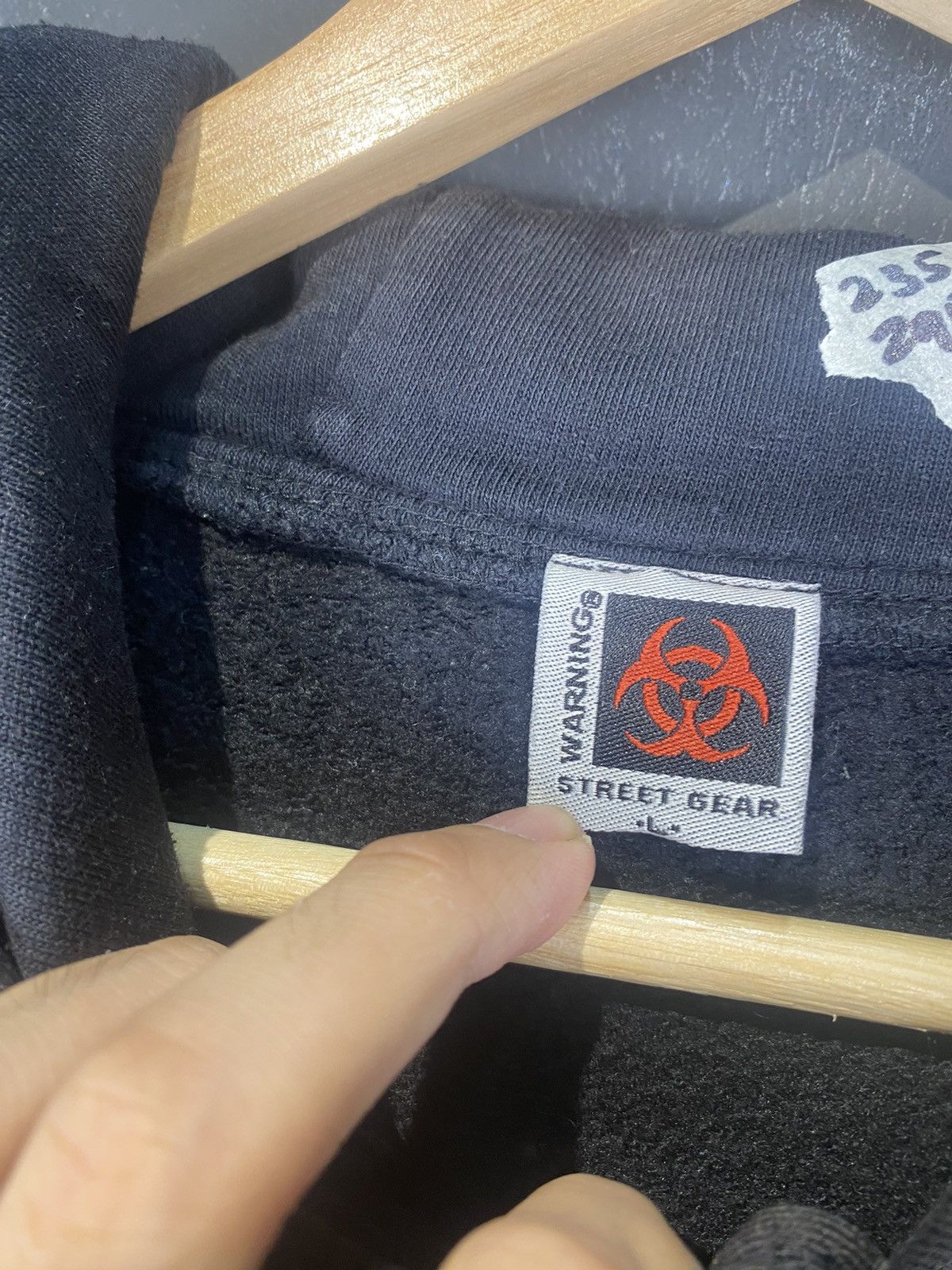 Japanese Brand y2k Warning Street Gear Varsity Hoodie Size US L / EU 52-54 / 3 - 4 Thumbnail