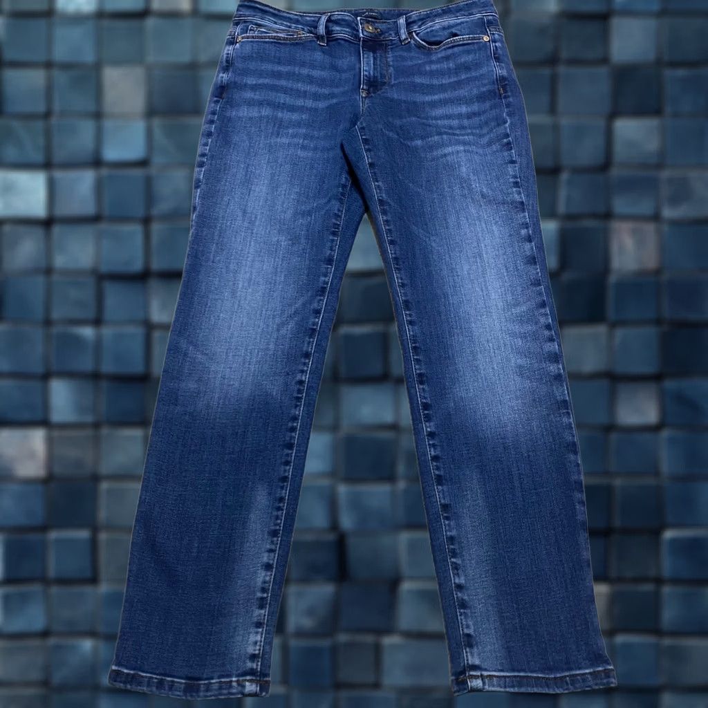 J. Jill J. Jill Jeans Womens 6P Petites Blue Denim Straight Mid Rise Medium Wash Size 28" / US 6 / IT 42 - 1 Thumbnail