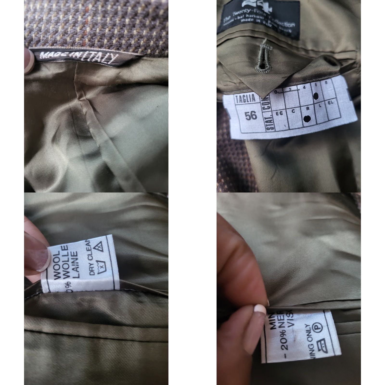 Vintage twenty four collection Sport Coat Jacket Wool Tweed Brown 44R Mens Notch Lapel Single-Breasted Two-Button Check Fleck 56 EU New Without Tags Size US S / EU 44-46 / 1 - 8 Thumbnail