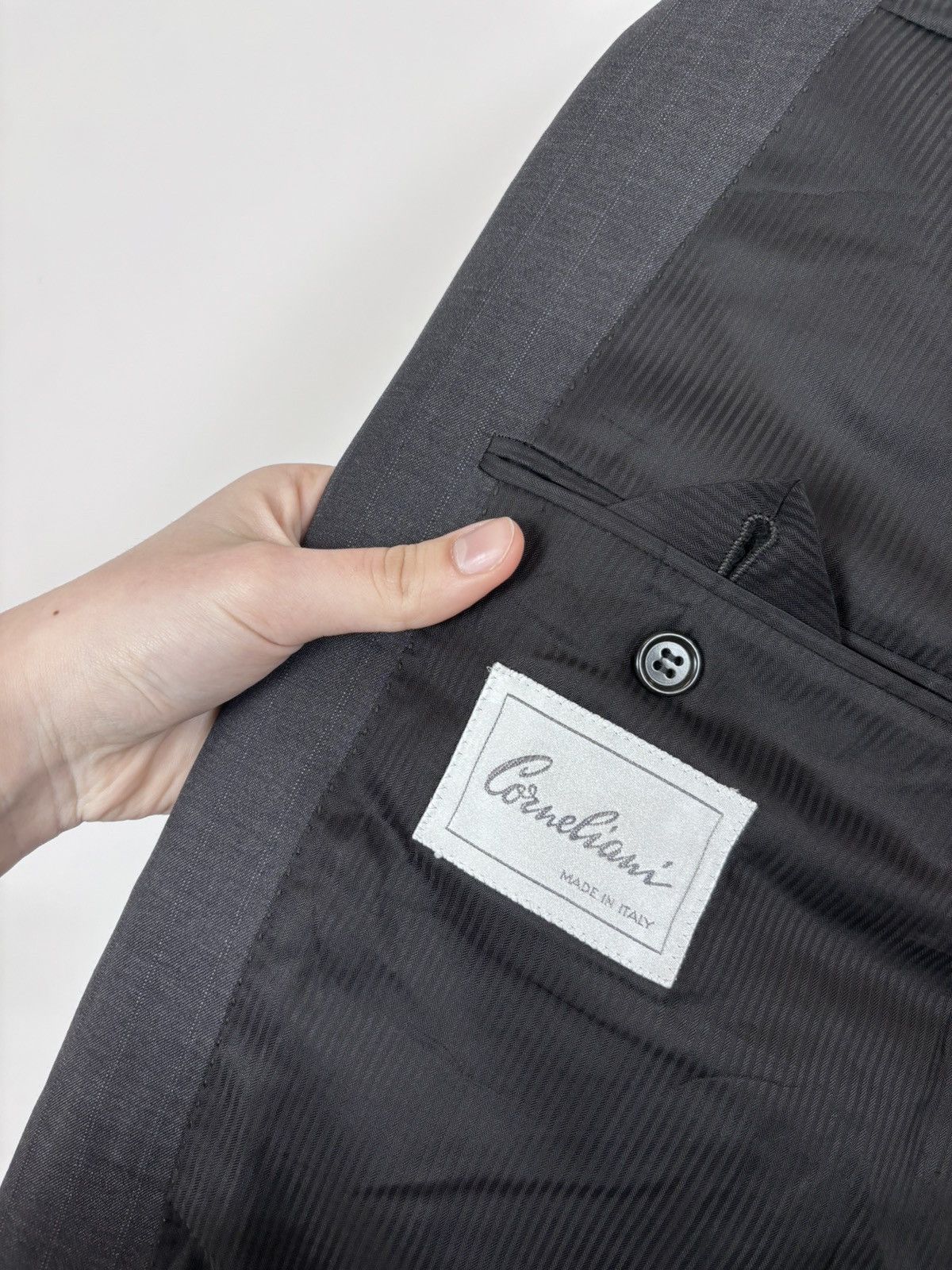 Corneliani Corneliani Men’s Vintage Grey Striped Wool Blazer Jacket Size 42R - 18 Thumbnail