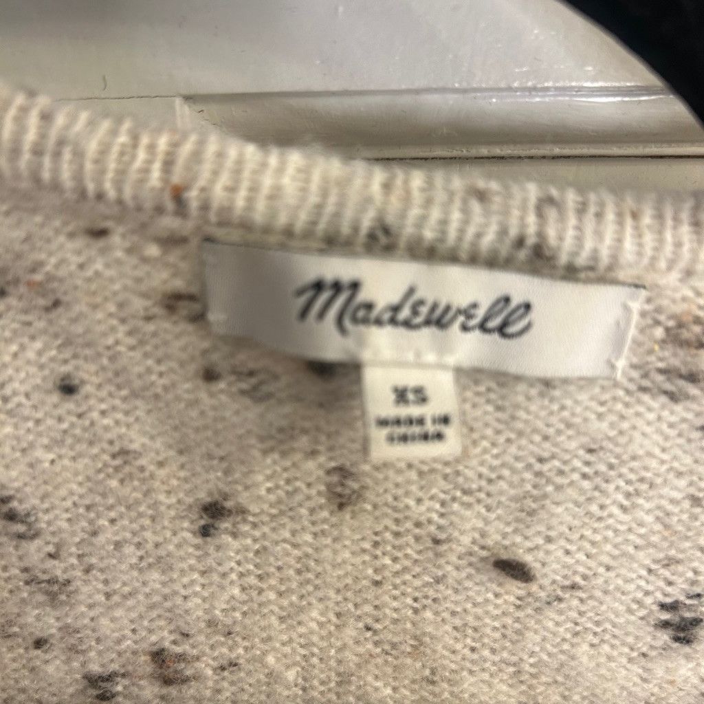Madewell Women's Madewell Cardigan Sweater XS White Black wool blend Size XS / US 0-2 / IT 36-38 - 4 Thumbnail