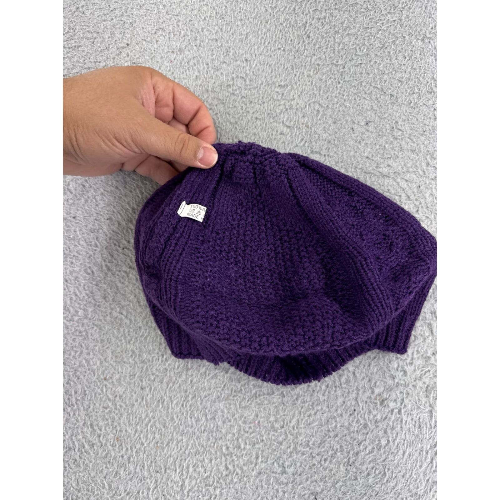 Vintage Unbranded Beanie Women One Size Purple Knit Acrylic Winter Ski Womens Size ONE SIZE - 4 Thumbnail