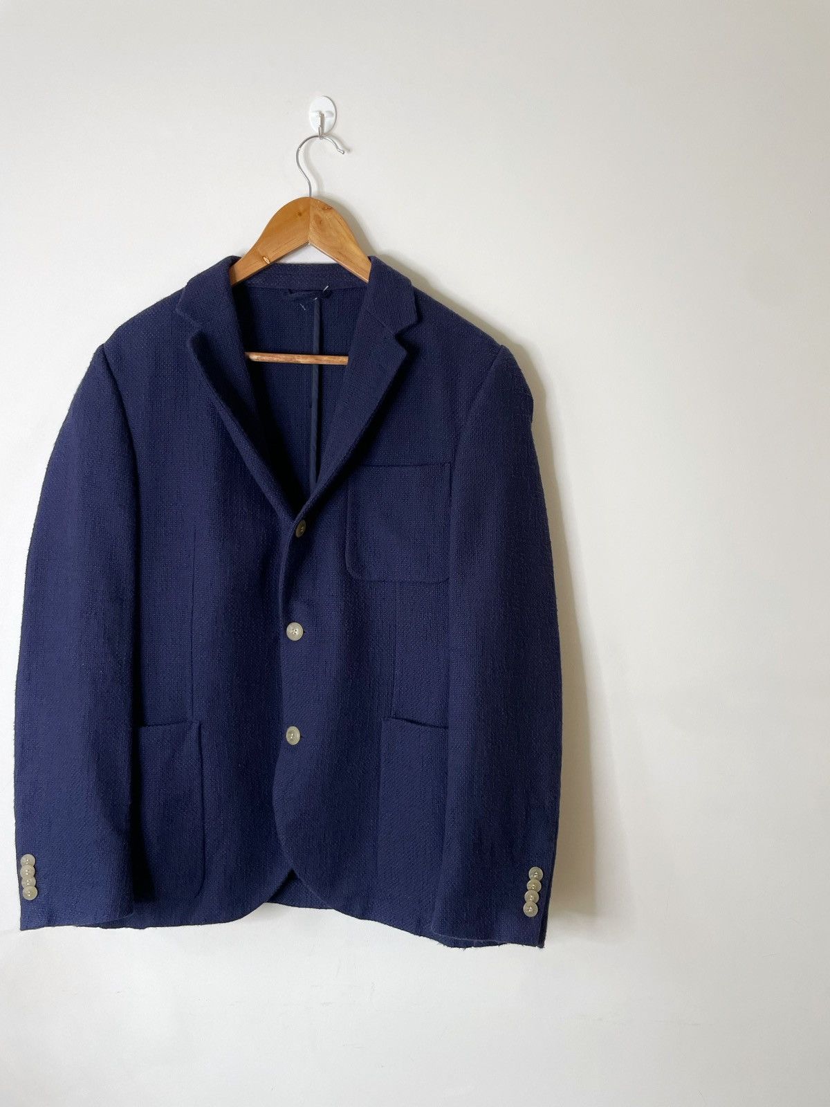 Our Legacy Our Legacy Cotton Linen Navy Blue 3 buttons Blazer Jacket Size 50L - 3 Thumbnail