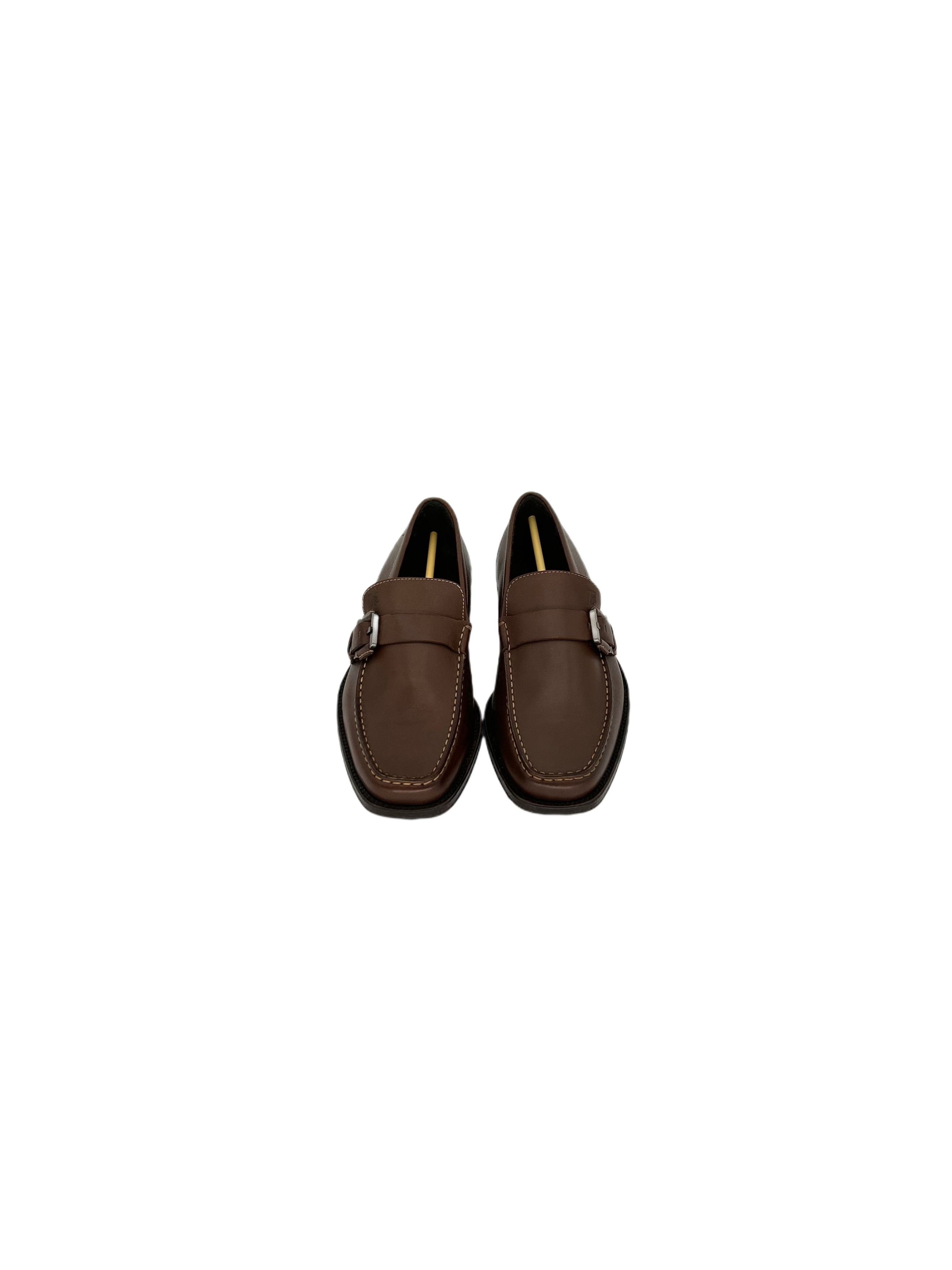 Tod's TODS Brown Leather Buckle Loafer Size US 5 / EU 37 - 3 Thumbnail