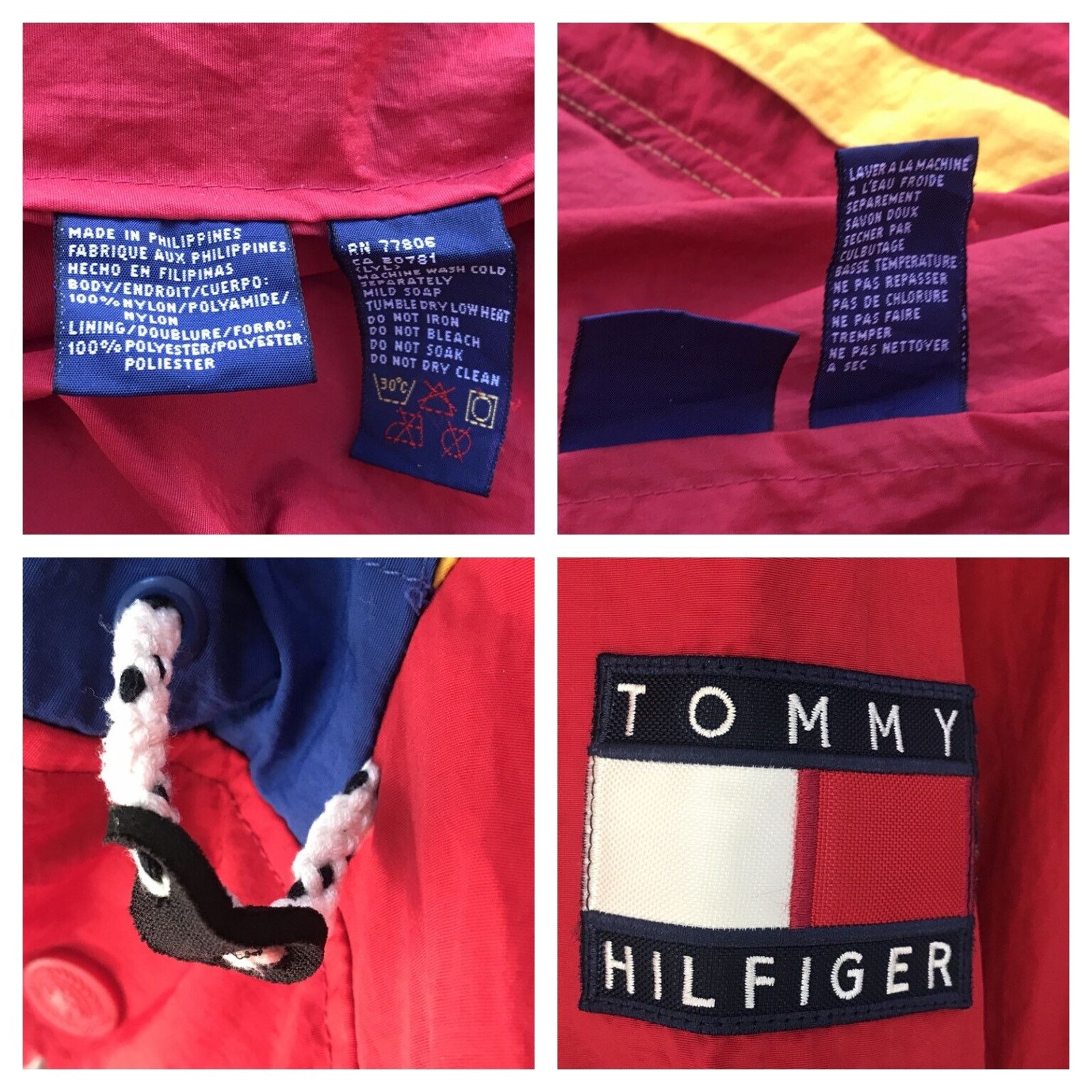Tommy Hilfiger Vintage TOMMY HILFIGER jacket big Logo Windbreaker Hooded Size US L / EU 52-54 / 3 - 10 Thumbnail