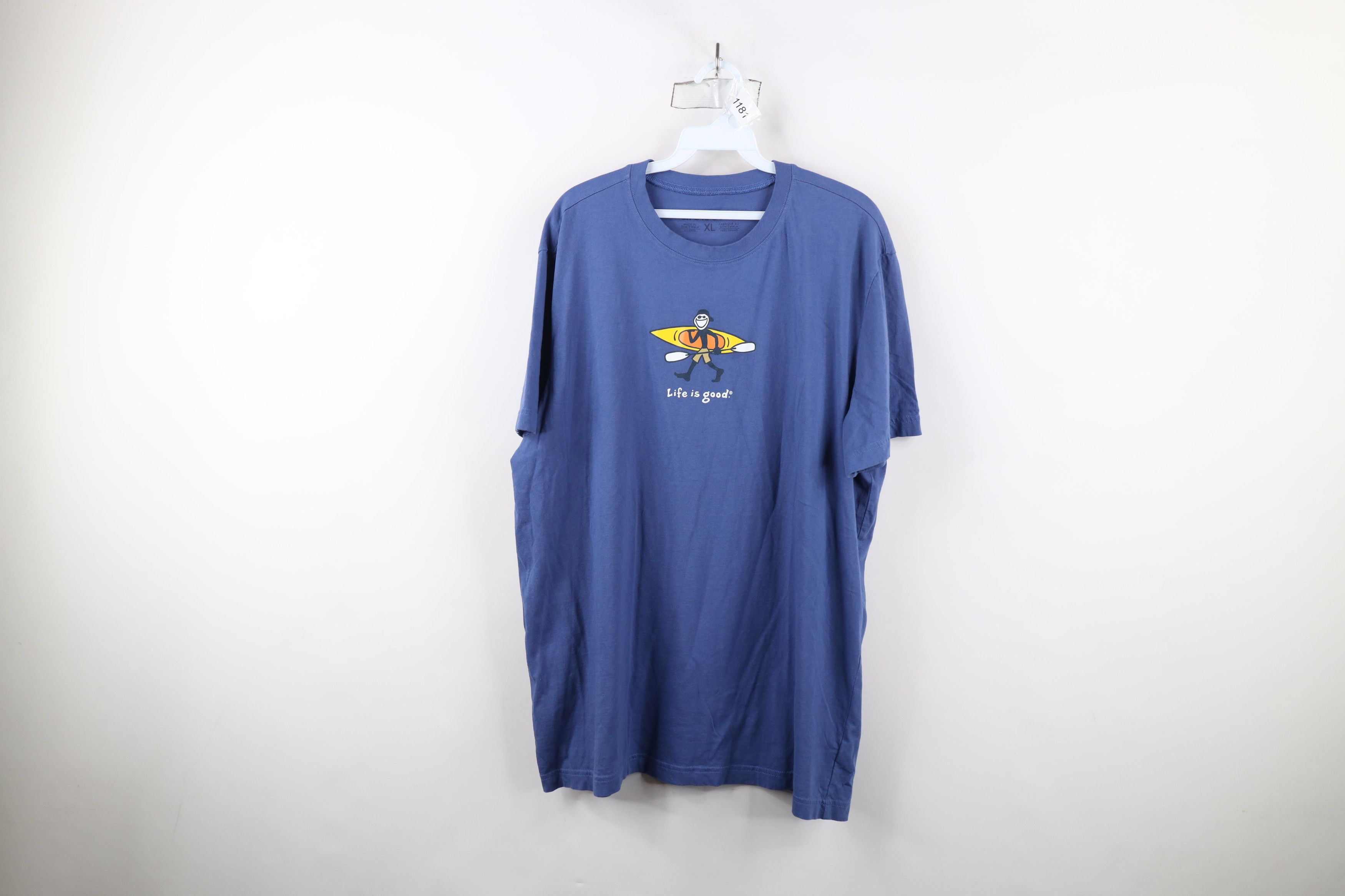 Life is Good × Vintage Life Is Good Canoe Kayak Short Sleeve T-Shirt Blue Cotton Size US XL / EU 56 / 4 - 1 Thumbnail