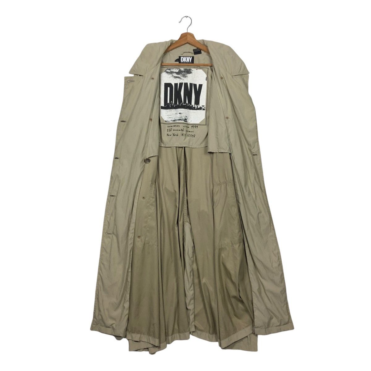 DKNY × Japanese Brand 🔥VINTAGE LONG JACKET DKNY BONDAGE PARACHUTE BIG LOGO LINING Size US M / EU 48-50 / 2 - 14 Thumbnail
