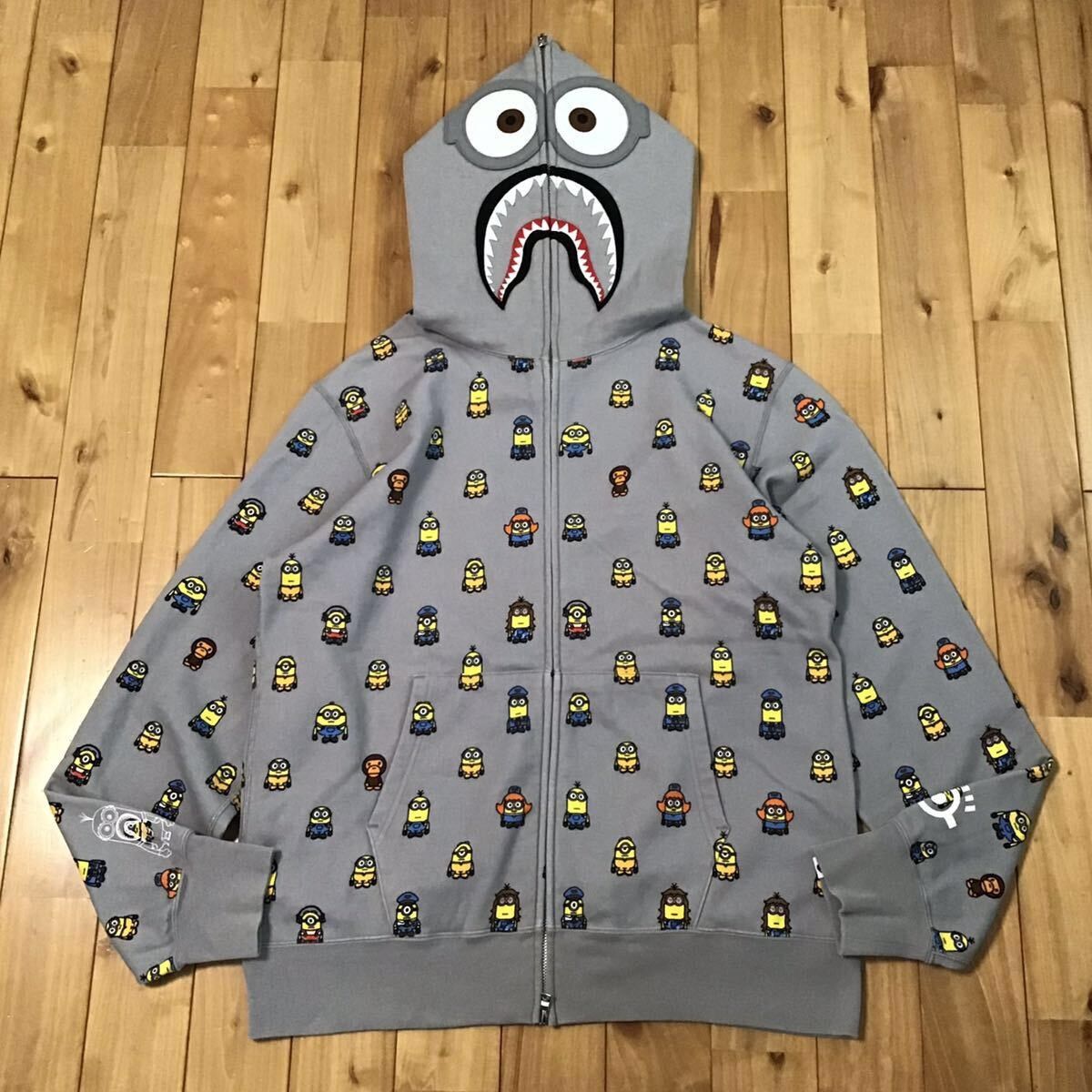BAPE × Minion Milo Shark full zip hoodie a bathing ape