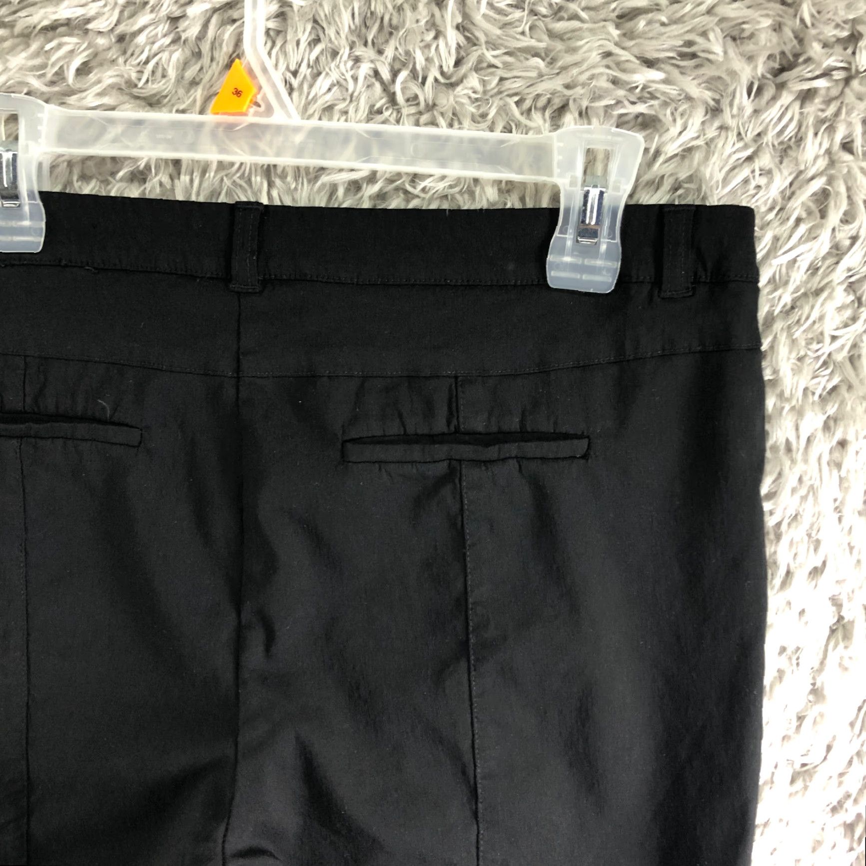 Vintage Style&co Womens Plus Size 18 Black Rayon Pants Stretch Cropped Mid Rise Straight Leg Front Flat Front Casual Mens Womens Boys Girls Size 40" / US 18 - 6 Thumbnail