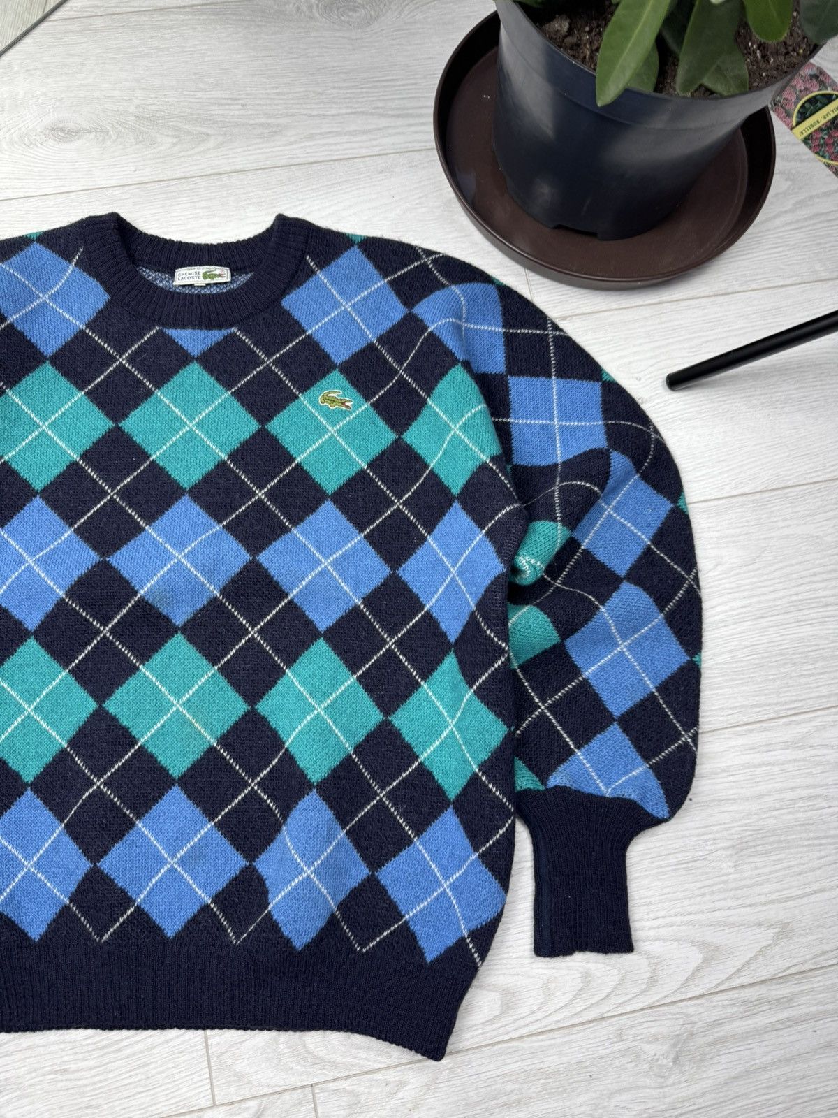 Lacoste × Vintage Vintage 90s Chemise Lacoste Sweater Size US L / EU 52-54 / 3 - 3 Thumbnail