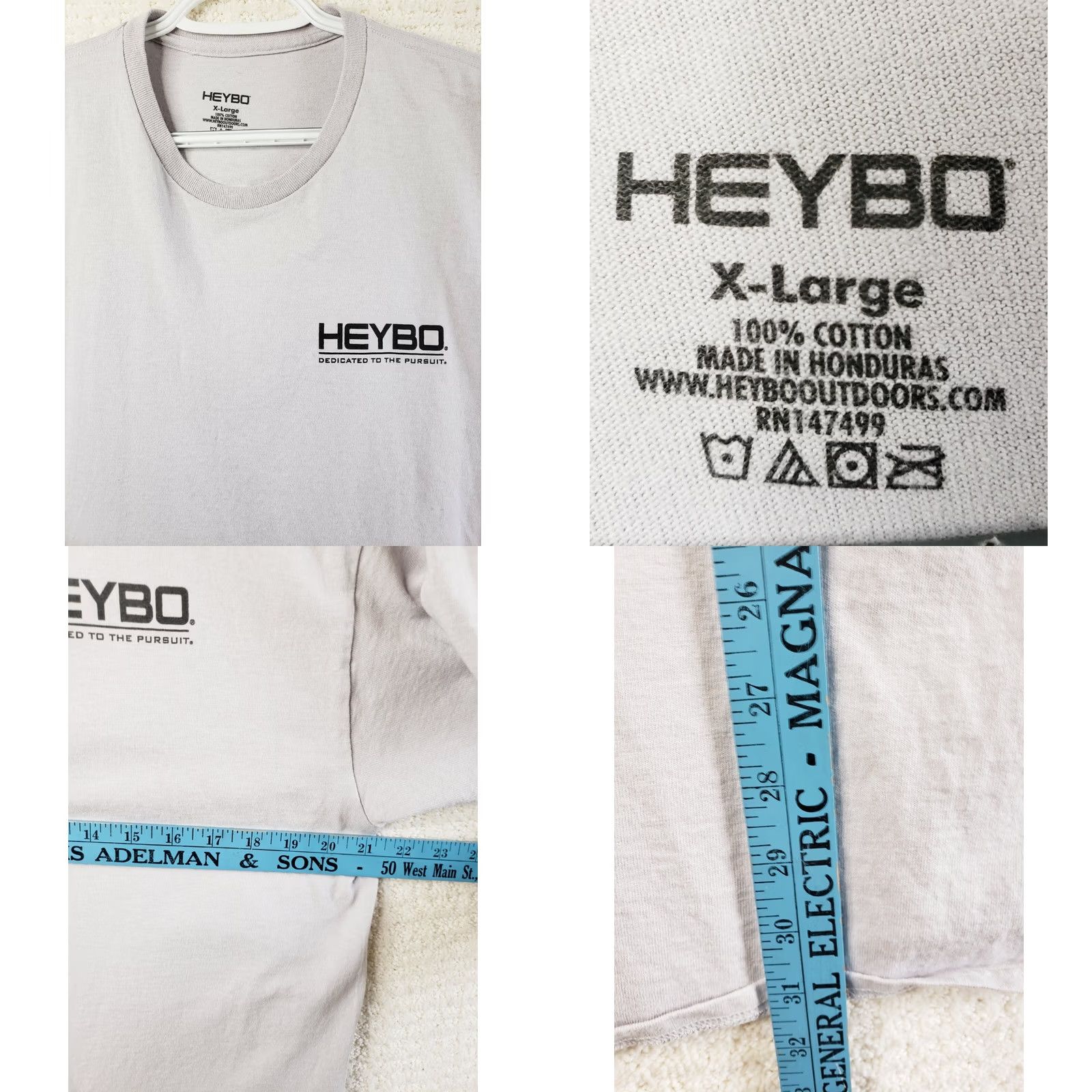 Vintage Heybo “Dedicated To The Pursuit” Largemouth Bass Men's T-Shirt XL Gray S. Sleeve Size US XL / EU 56 / 4 - 8 Thumbnail