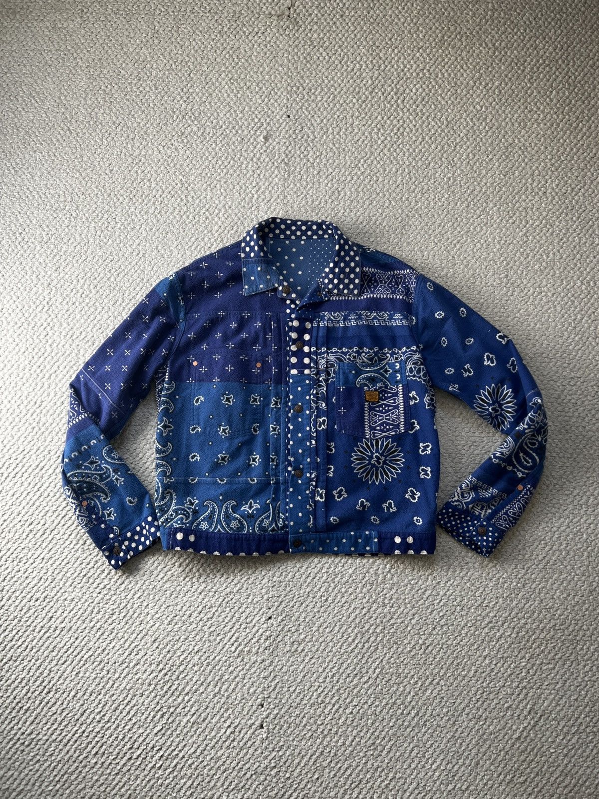 Kapital Kapital FLANNEL POLKADOT X BANDANA REVERSIBLE 1ST JKT - BLUE Size US L / EU 52-54 / 3 - 1 Thumbnail