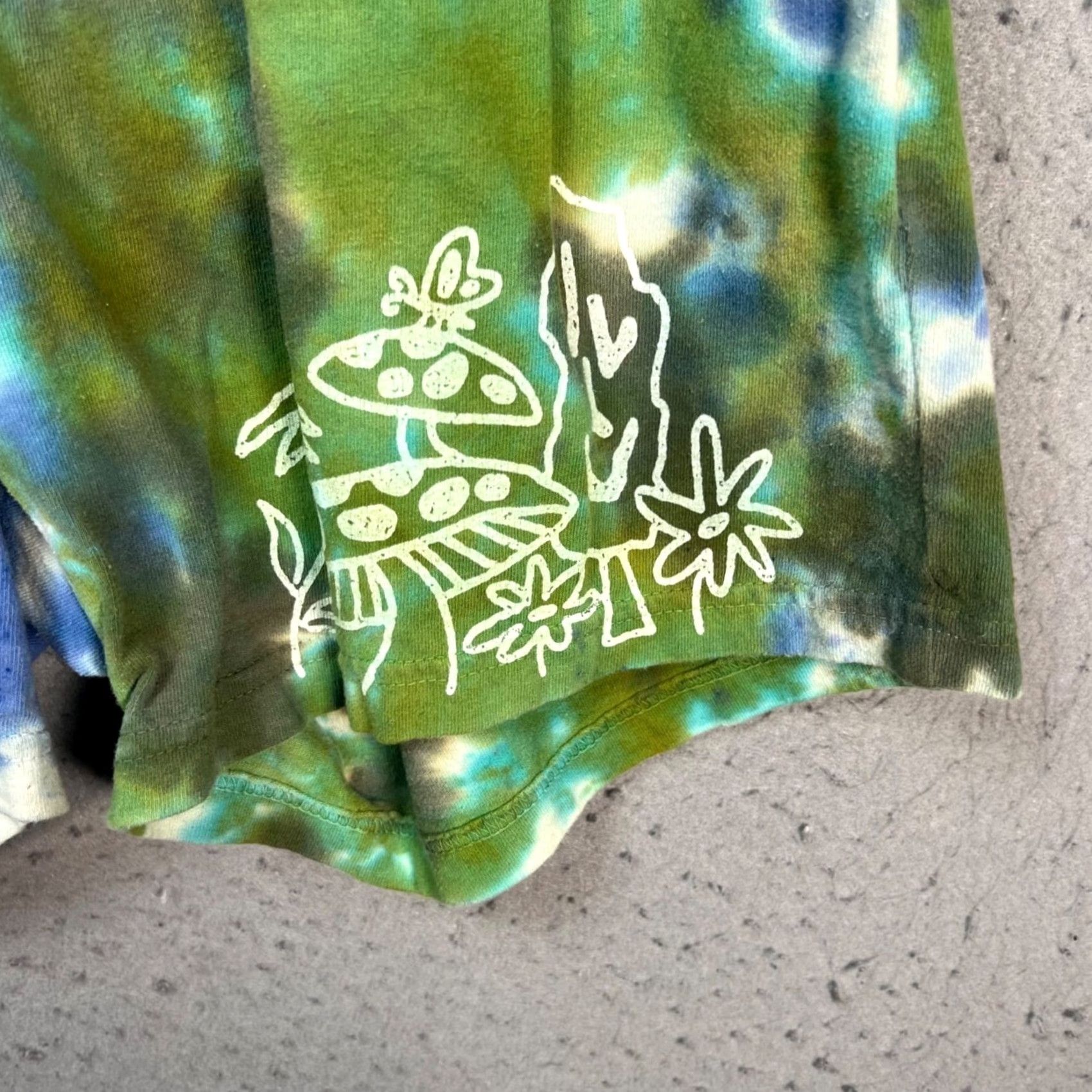 Vintage VINTAGE Extra Vitamins Womens Large Groovy Tie Dye Shorts Drawstring Blue Granny? Size 36" / US 14 / IT 50 - 6 Thumbnail