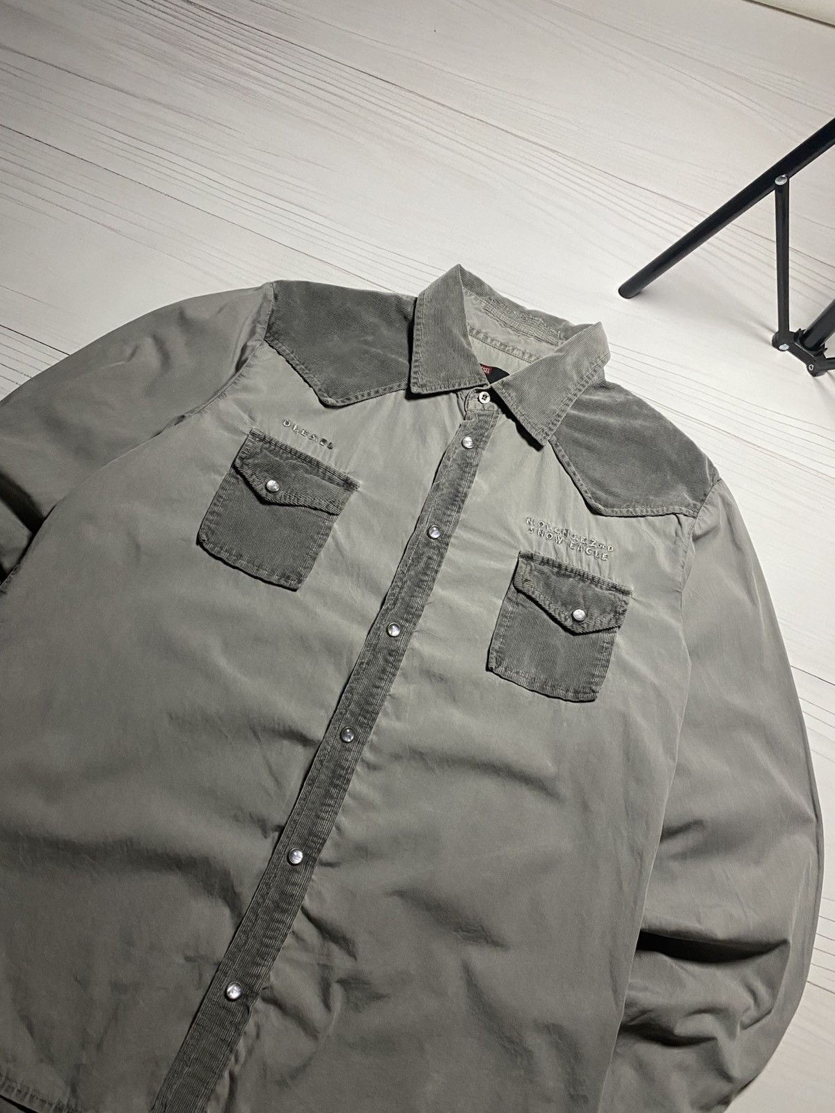 Diesel × Japanese Brand × Vintage Vintage Diesel Snow Eagle Big logo y2k button up t shirt Size US L / EU 52-54 / 3 - 15 Thumbnail
