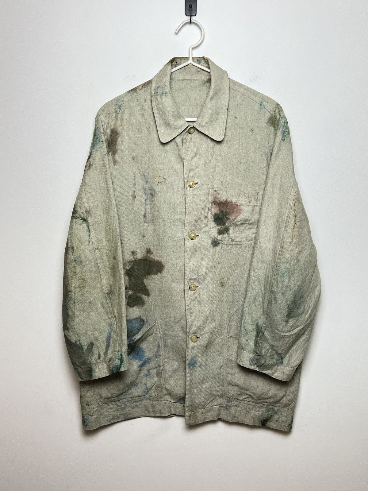 Kenzo kenzo custom tie dye y2k painters work/chore linen jacket Size US M / EU 48-50 / 2 - 2 Thumbnail