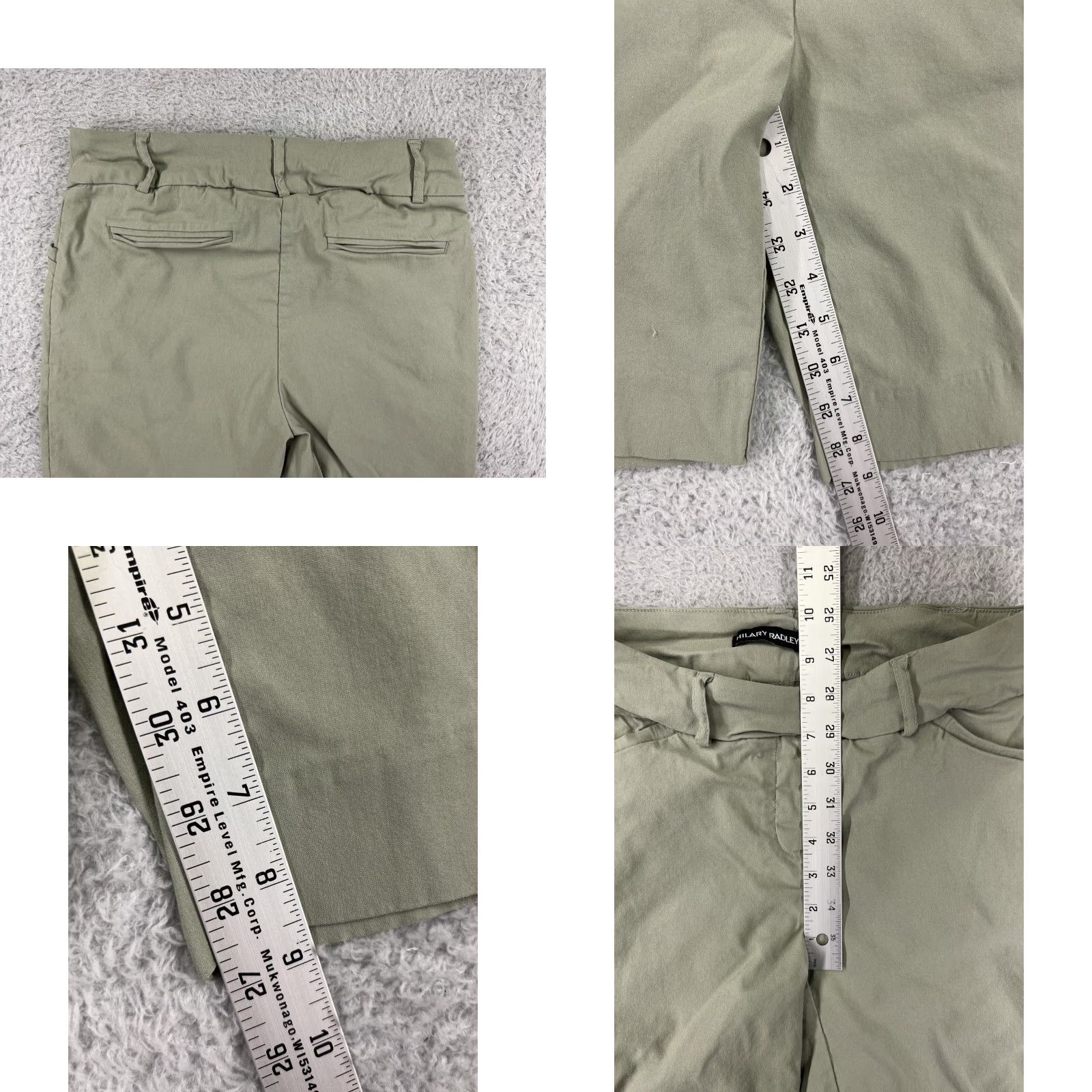 Vintage Hilary Radley Shorts Womens Small Green Bermuda Casual Activewear 5-Pocket Design Pockets 9 in Inseam Rayon Blend Viscose Wrap: No Size 28" / US 6 / IT 42 - 8 Thumbnail