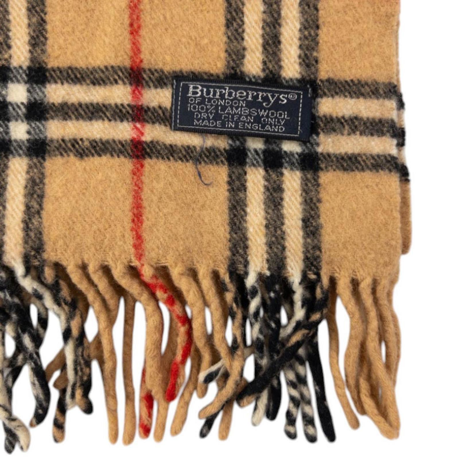 Burberry Vintage Burberry Nova Check Lambswool Tassel Scarf Size ONE SIZE - 3 Thumbnail